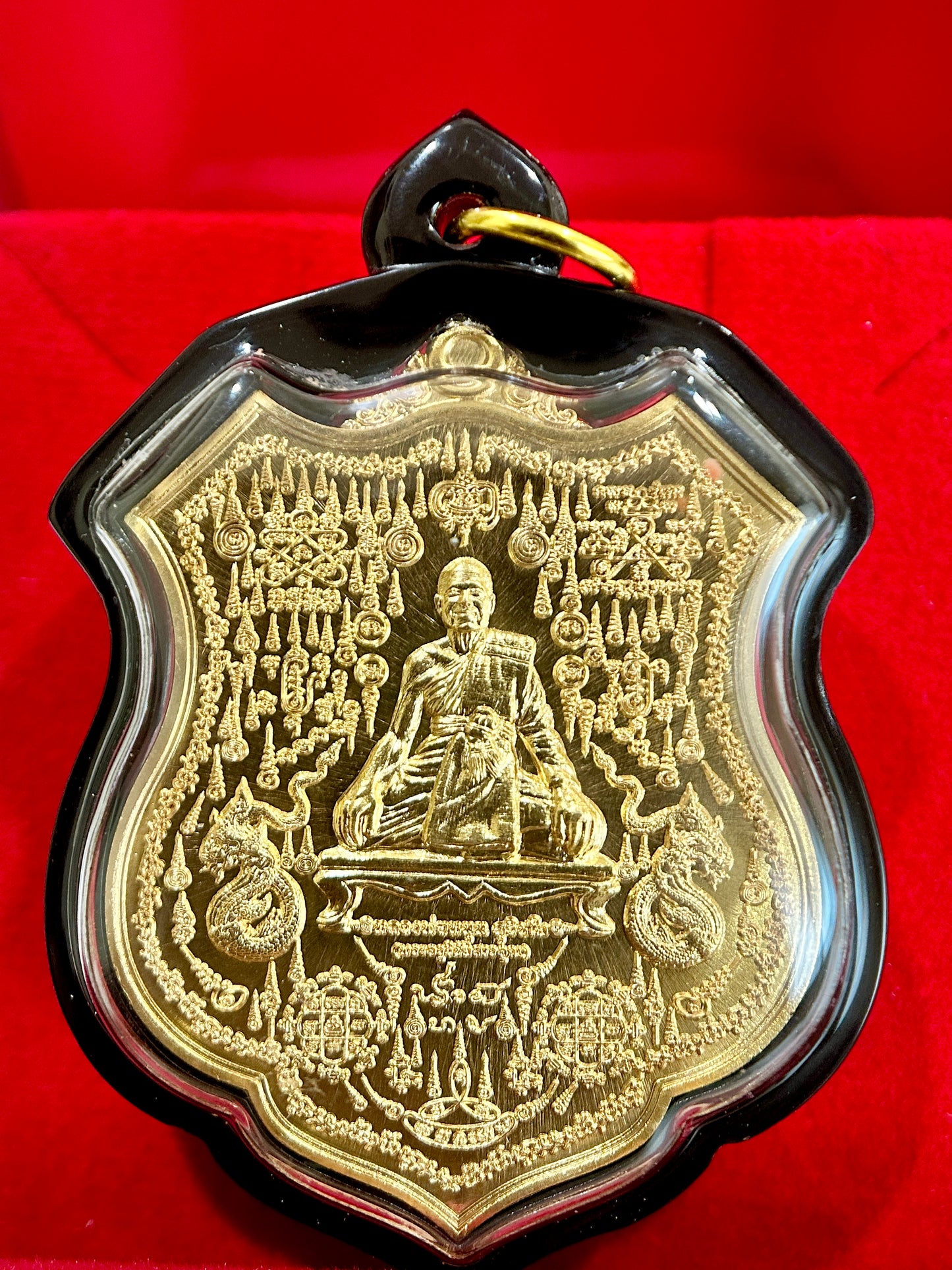 Nine Treasures Amulet - Luang Pho Nuan & Phra Pidta (Gold)