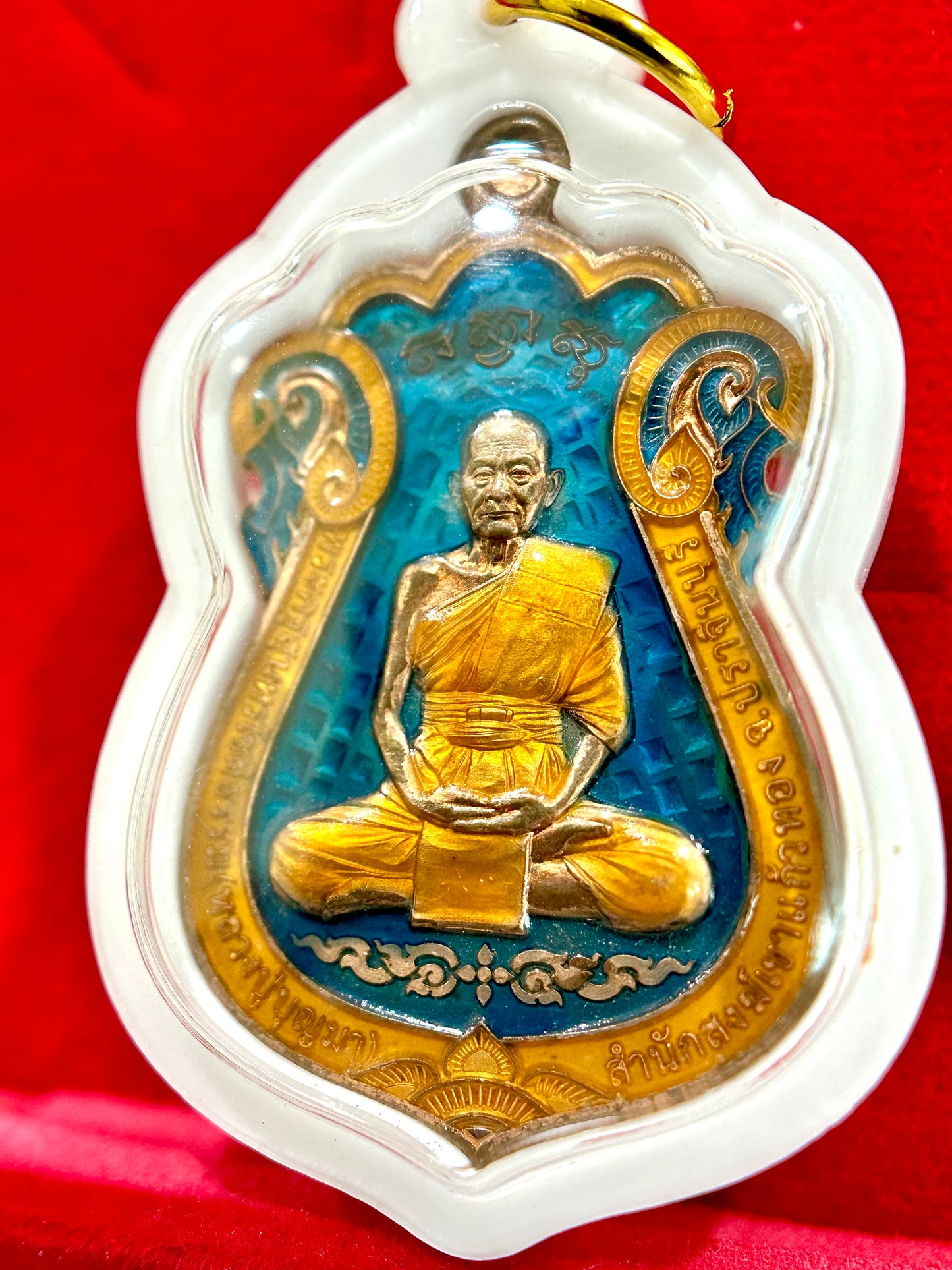 Luang Pu Boonma Twin Tigers Guardian Amulet (Blue Enamel)