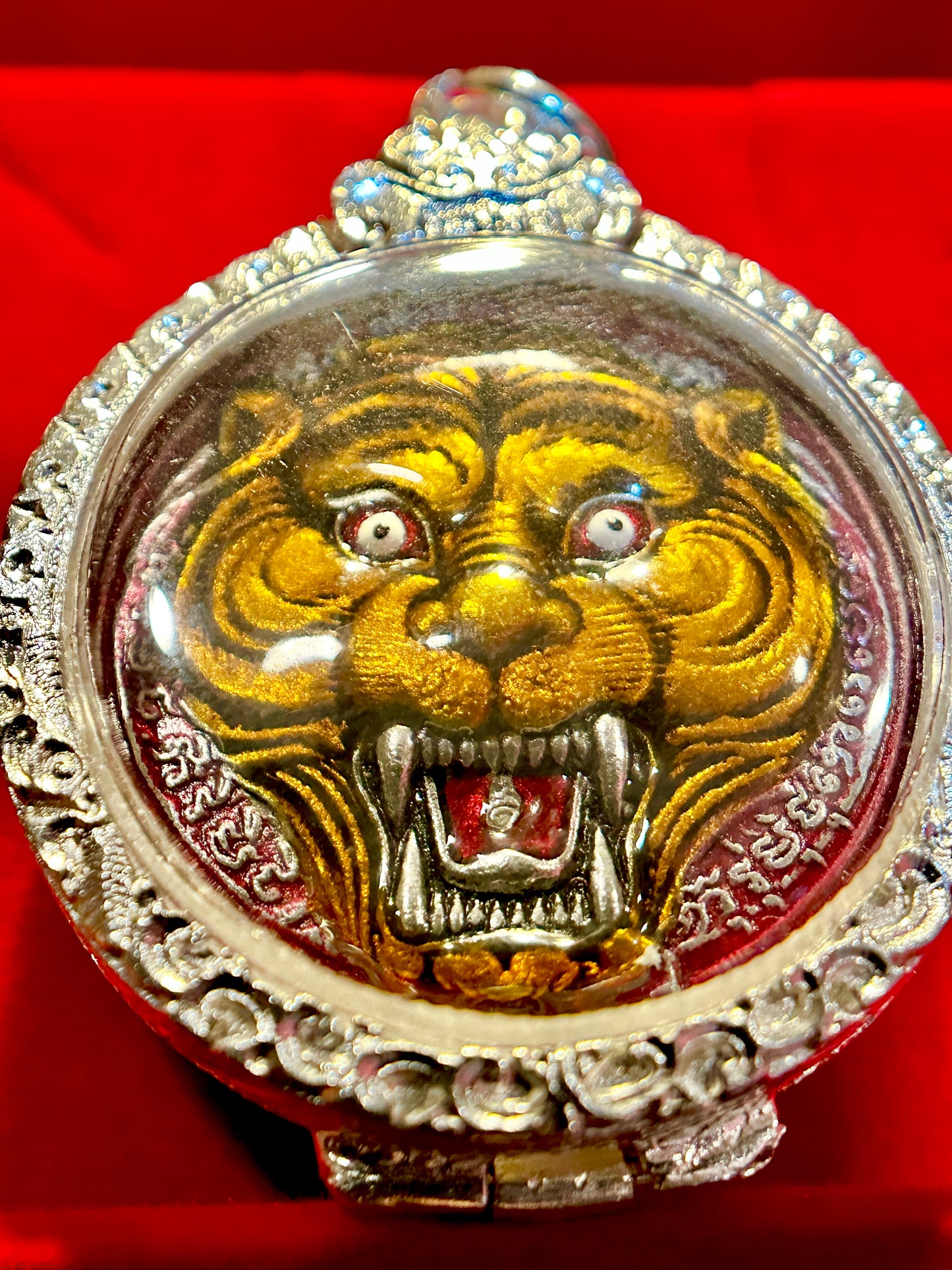 Tiger Spirit & Luang Po Suea Monk Blessing (Red)