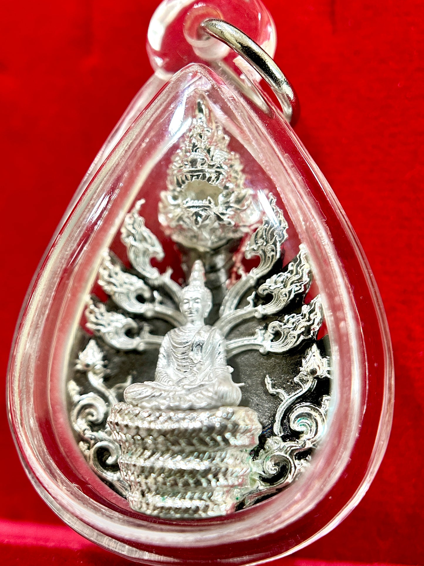 Kwan Liaw Lang Buddha & Naga Guardian Amulet (5cm)