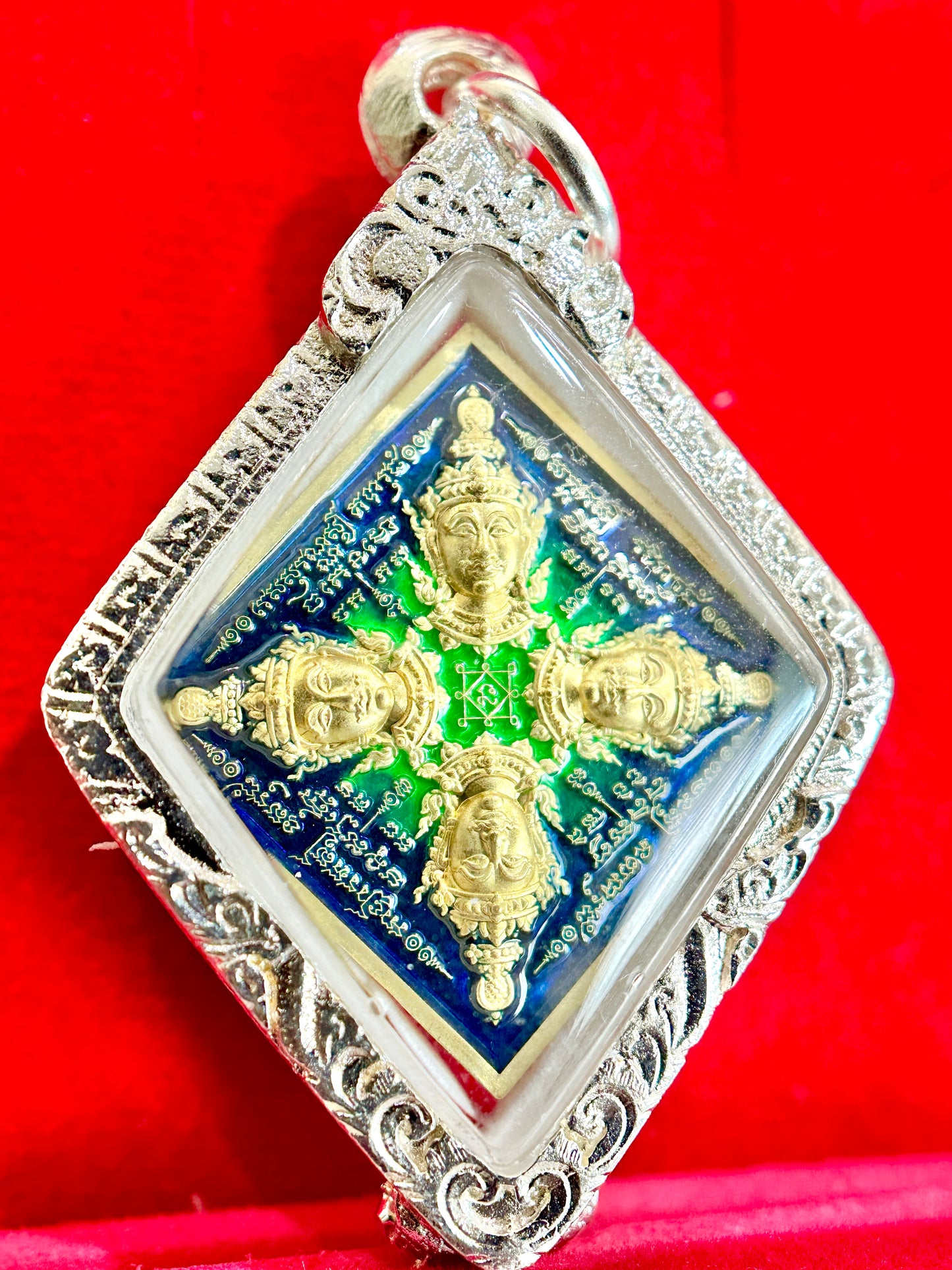 Phra Phrom Diamond Blessing Amulet (Emerald & Gold Edition)