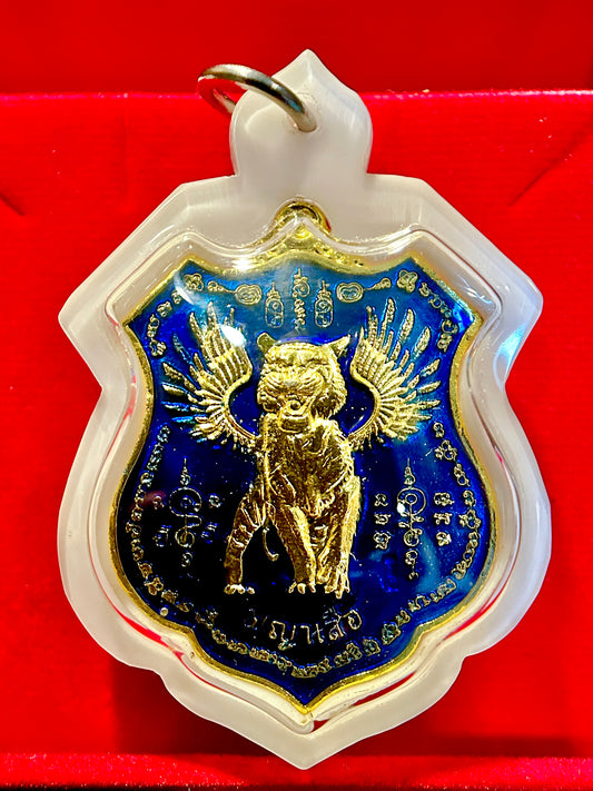 Winged Tiger Sak Yant (Blue/Gold)