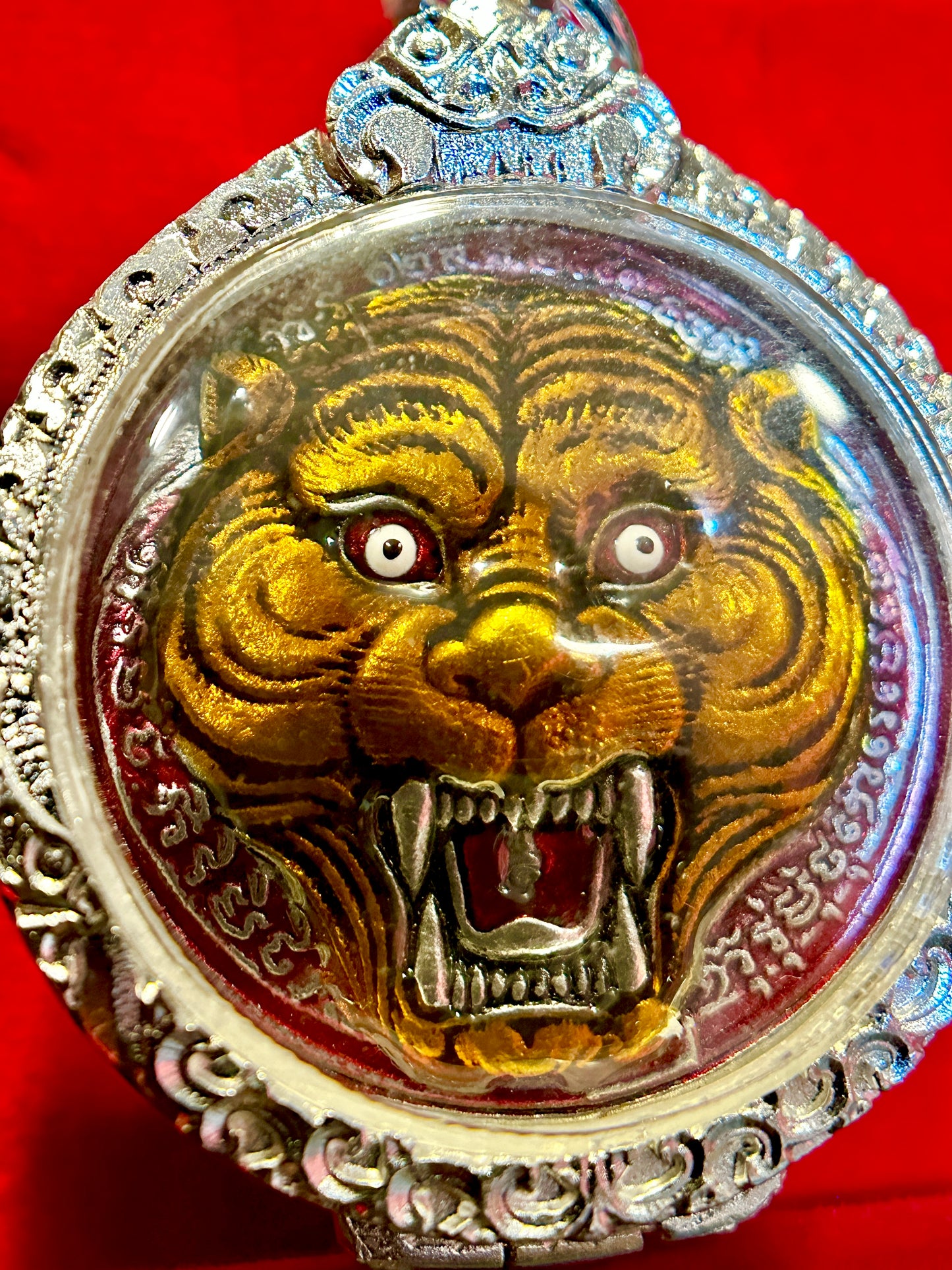 Tiger Spirit & Luang Po Suea Monk Blessing (Red)