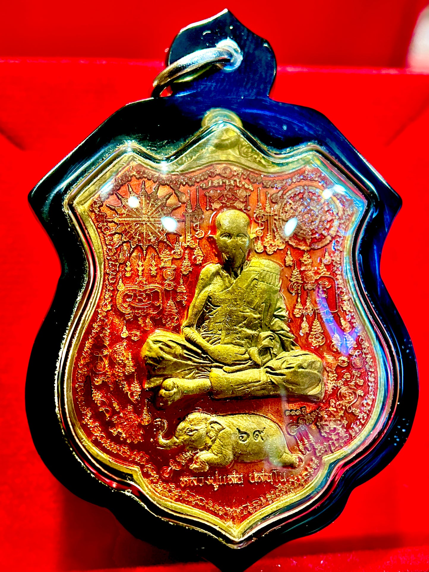 Sacred Elephant Amulet (Red-Gold)