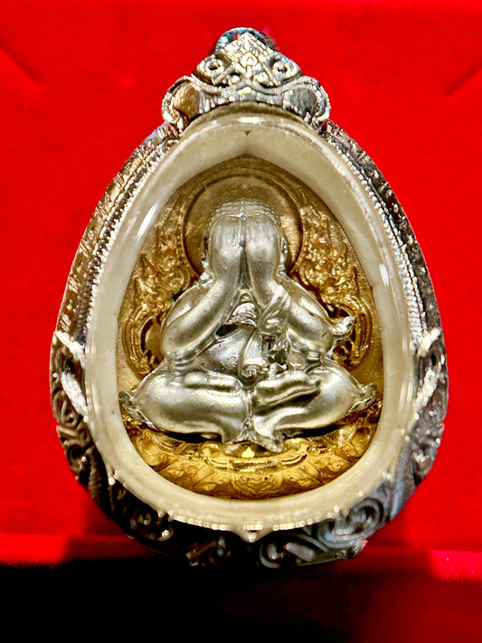Phra Pidta Shadow Steel with Golden Yantra