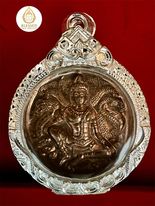Naga-Protected Bodhisattva Amulet (Dark Bronze)
