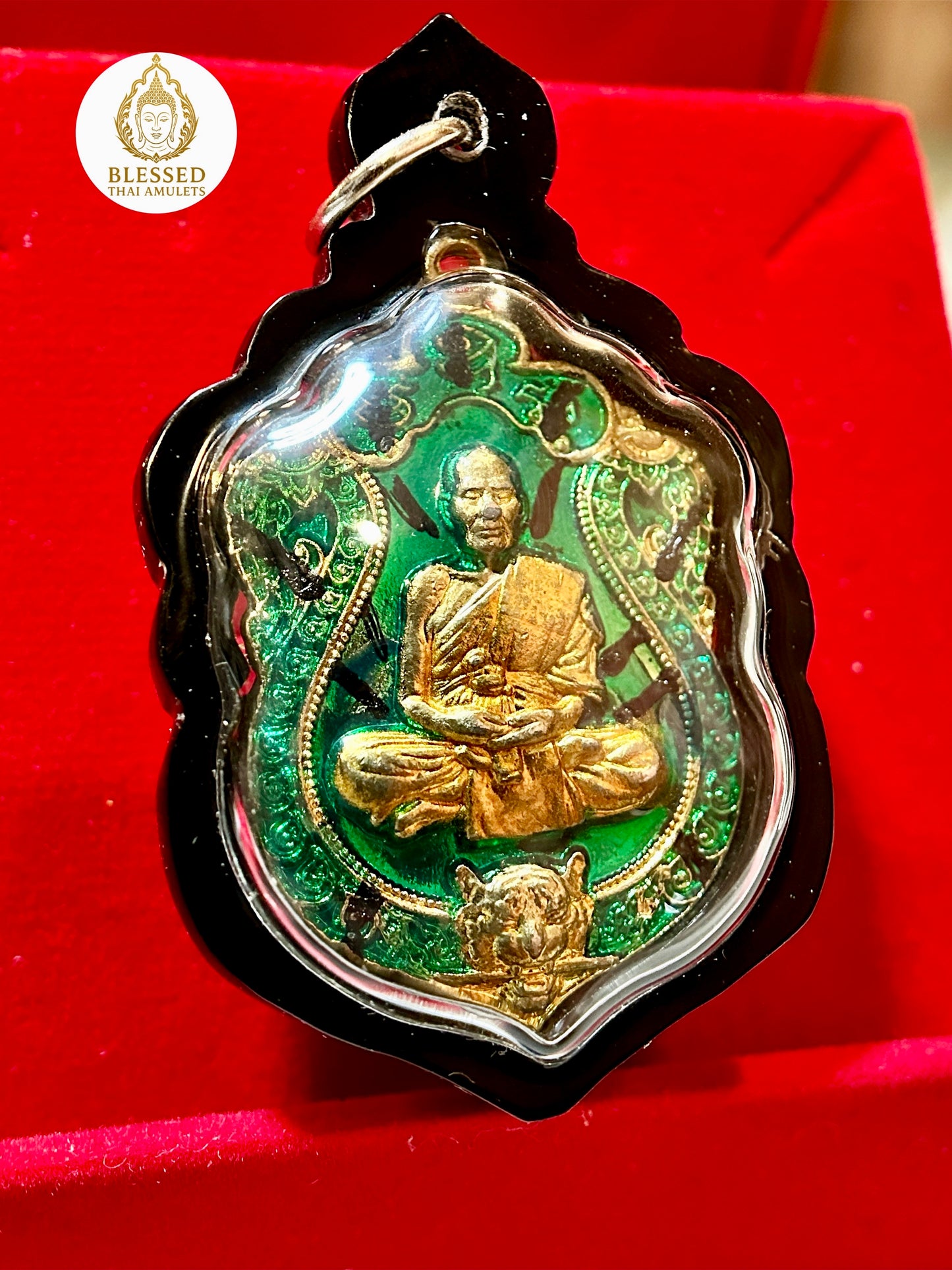 Luang Phor Phat Twin Tigers (Green/Gold)