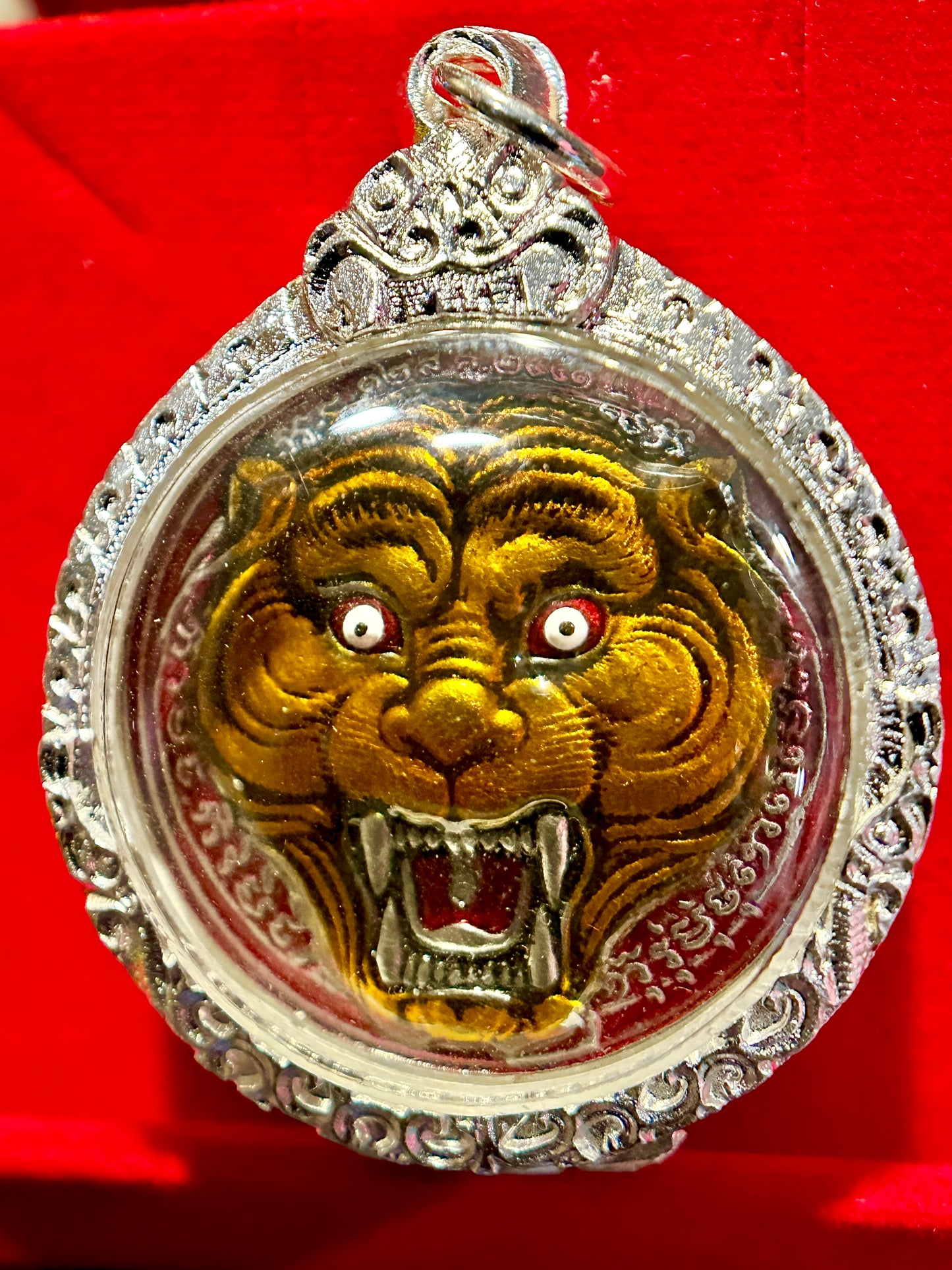 Tiger Spirit & Luang Po Suea Monk Blessing (Red)