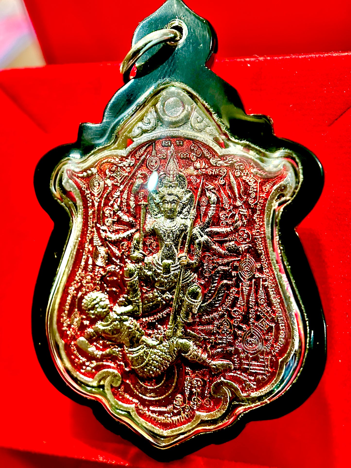 Kali/Shiva & Triple Hanuman (Red/Silver)