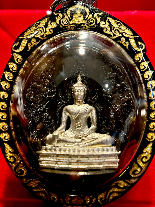 Silver Buddha of Radiant Serenity & Tao Wessuwan Guardian Shield