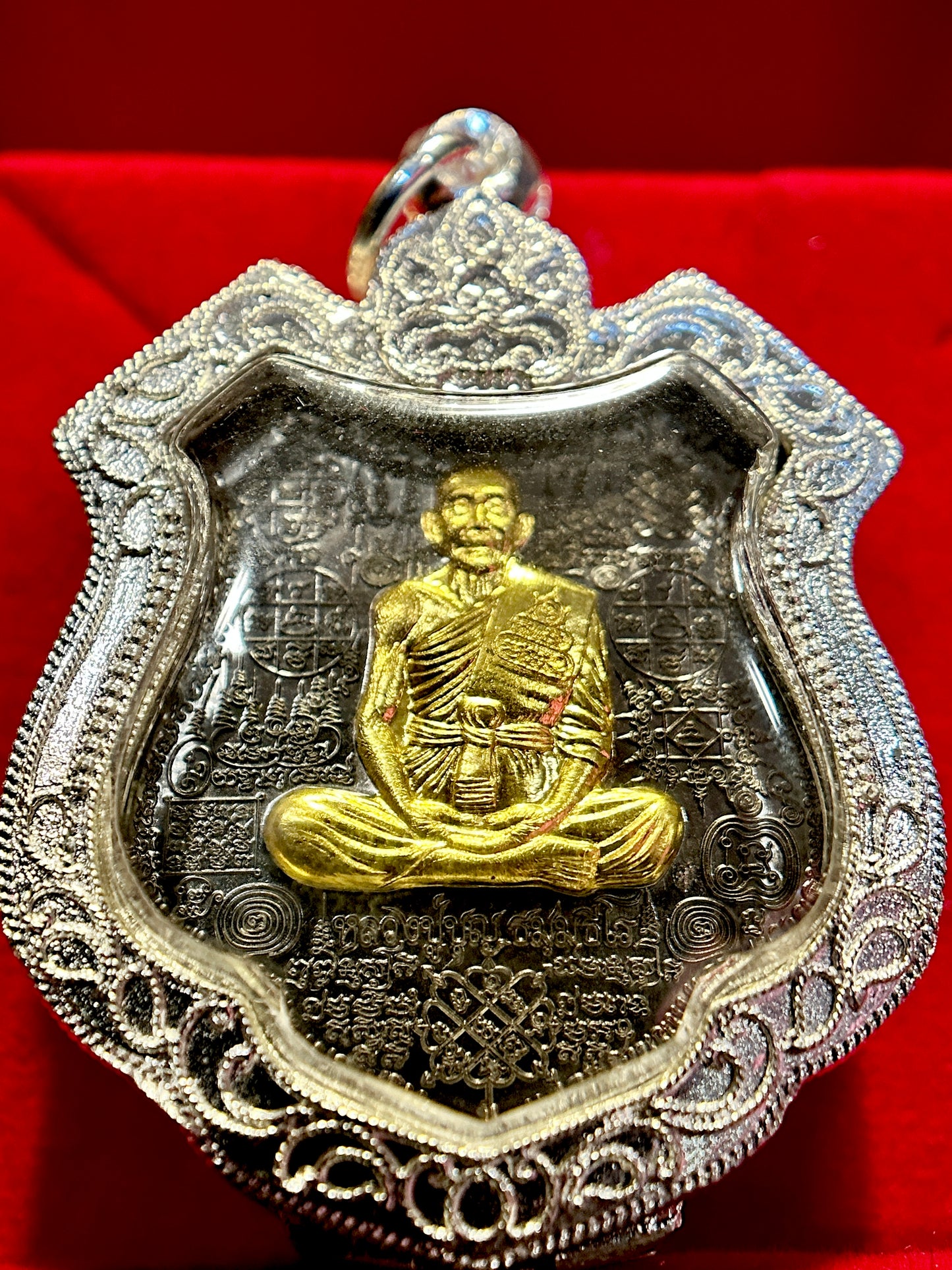 Golden Monk & Four-Armed Hanuman Protection Amulet