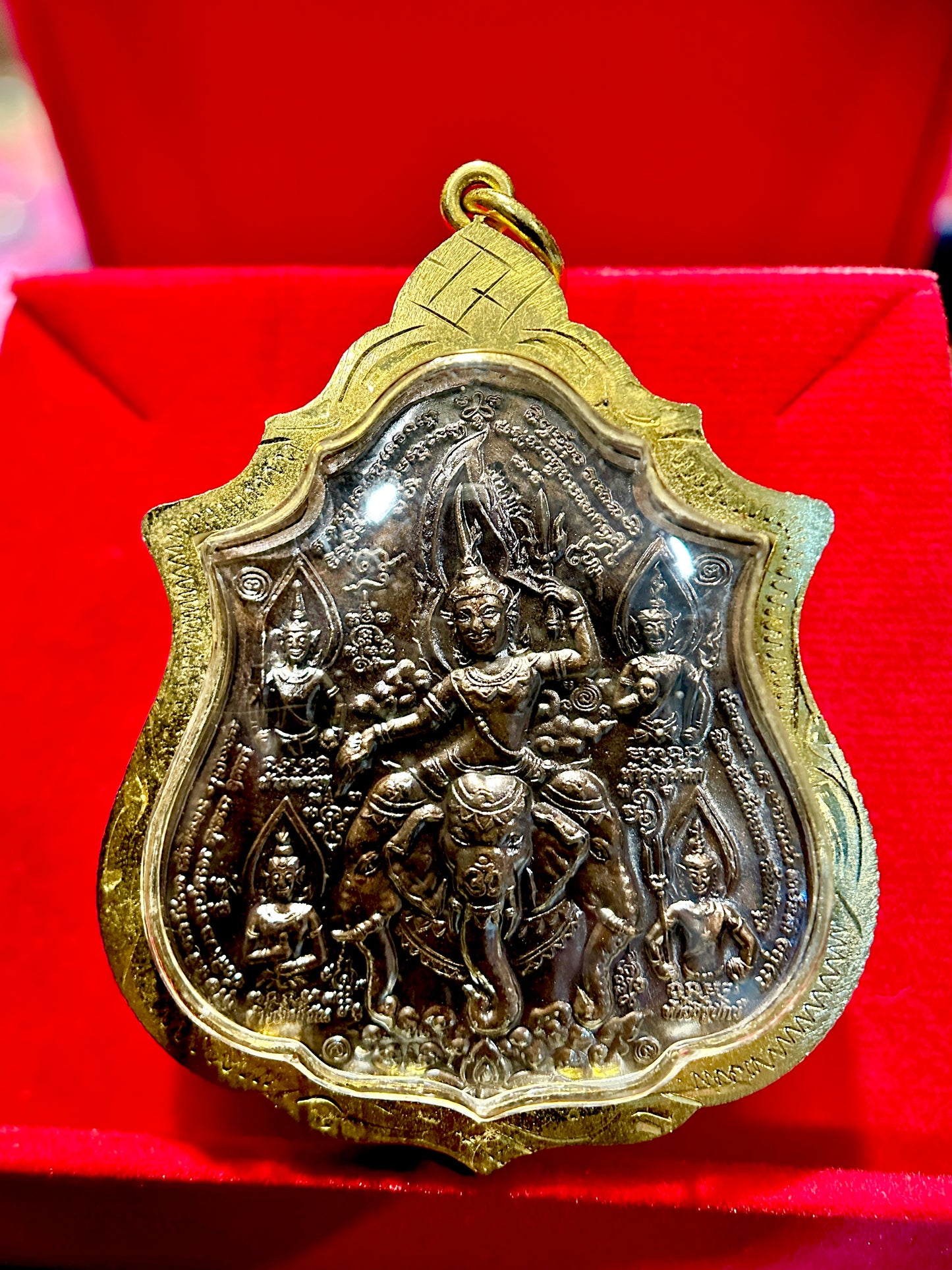 Phra Narai Riding Garuda & Erawan (Dark Steel)