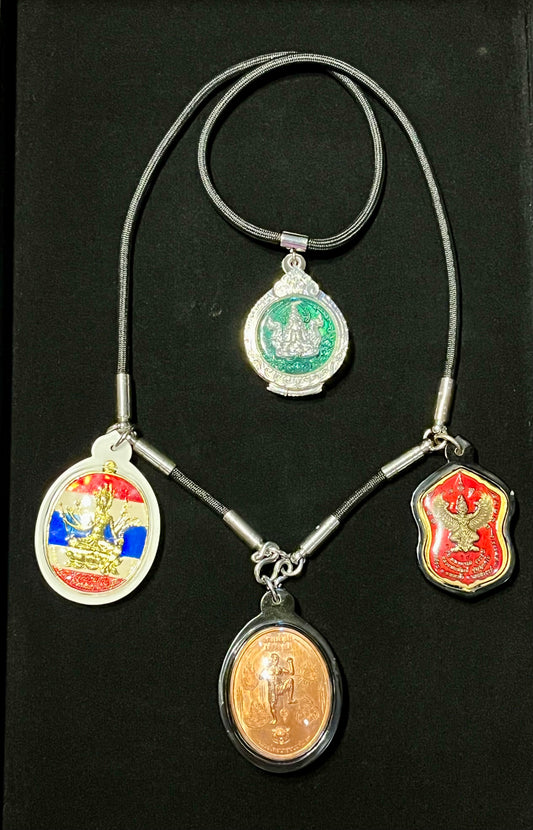 4-Amulet Rope Necklace
