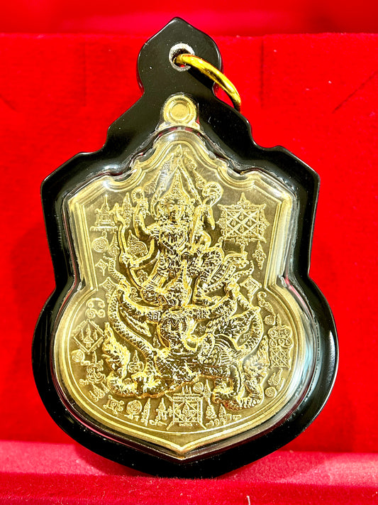 Phra Narai & Garuda Naga Conqueror with Luang Pu Boon (Gold)