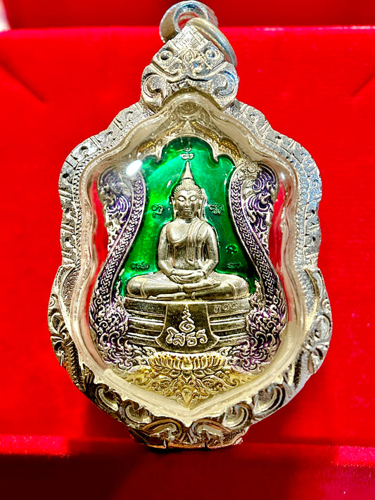 Buddha & Tao Wessuwan (Green Enamel)