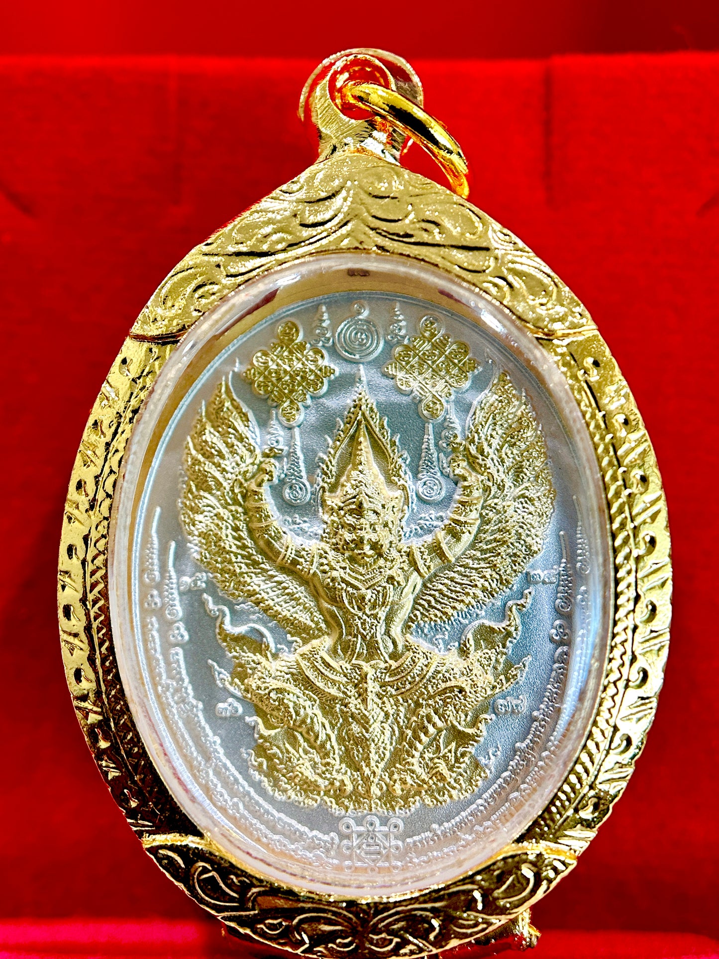 Tao Wessuwan & Garuda Divine Authority Amulet (Gold & Silver Edition)
