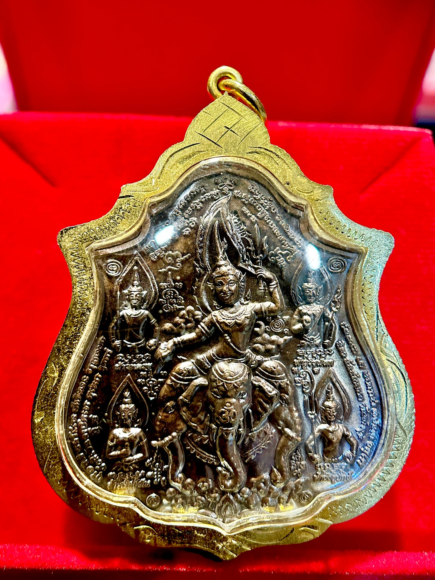 Phra Narai Riding Garuda & Erawan (Dark Steel)