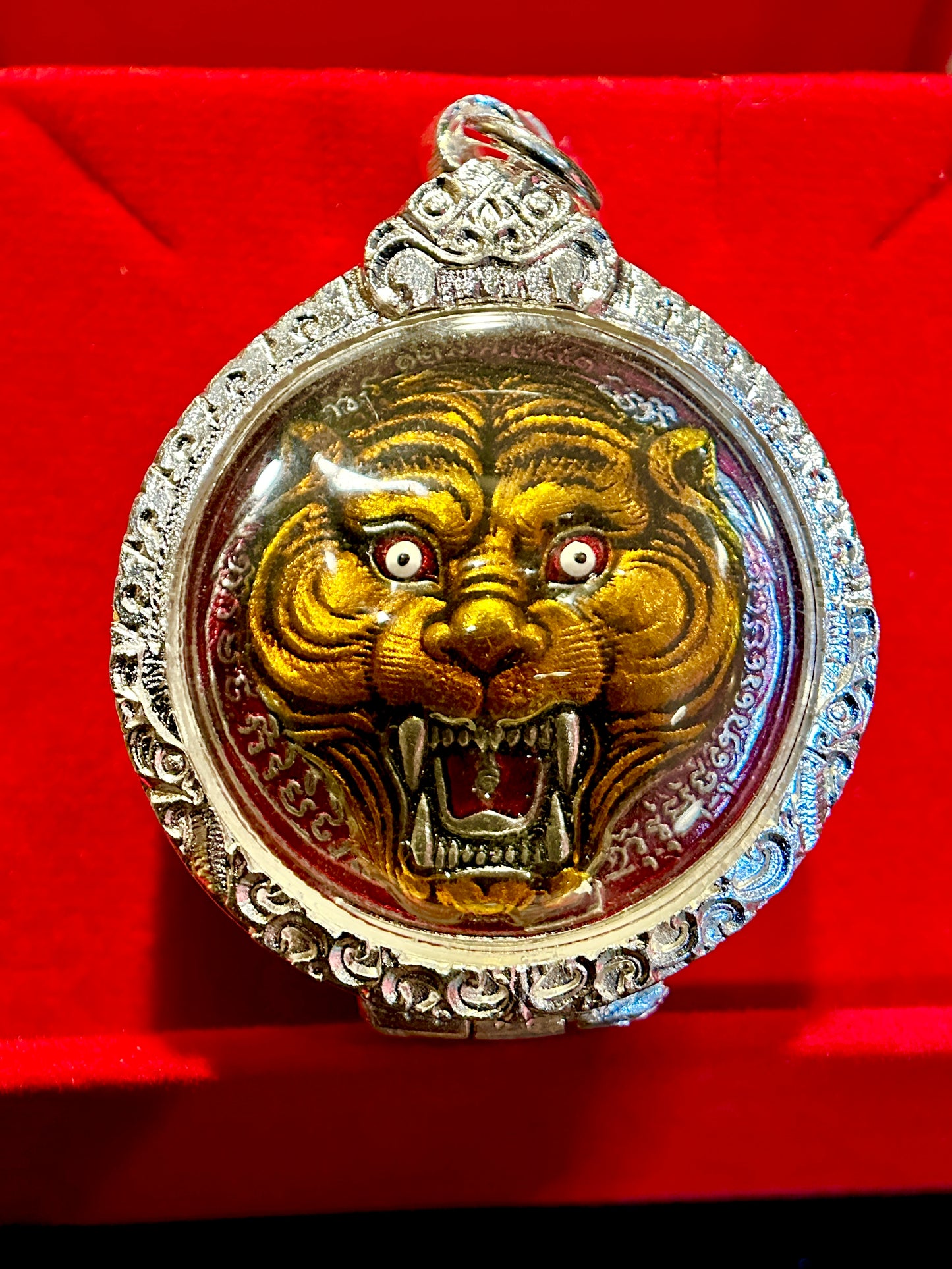 Tiger Spirit & Luang Po Suea Monk Blessing (Red)