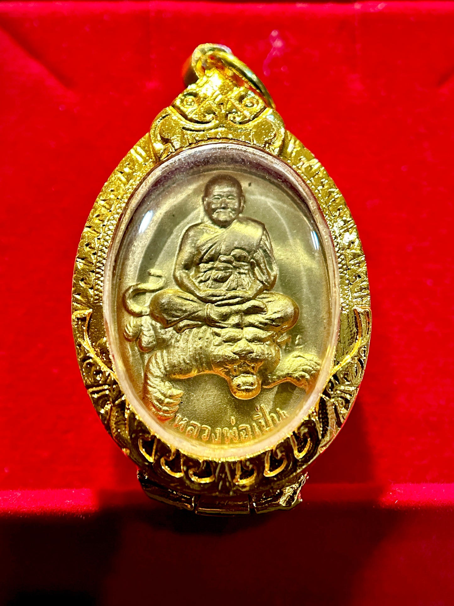 Luang Pho Pern Tiger Riding Amulet