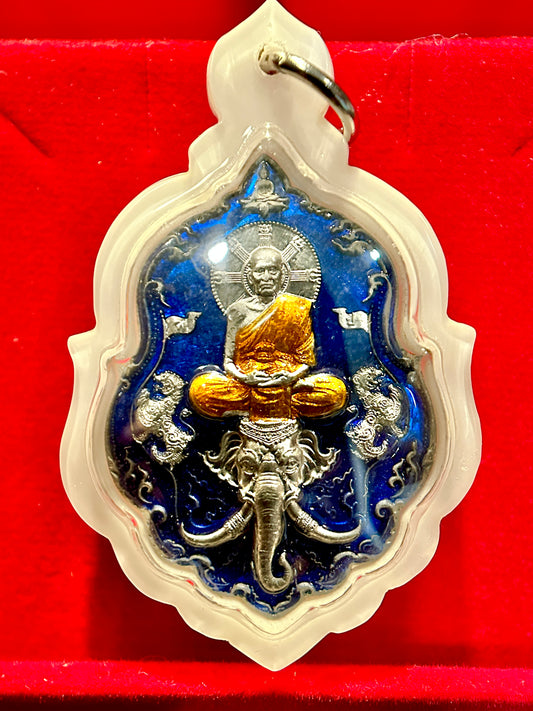 Luang Phor Phat Riding Erawan (Blue & Silver Edition – White Case)