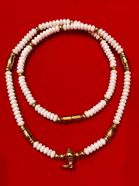White & Gold Prosperity Necklace