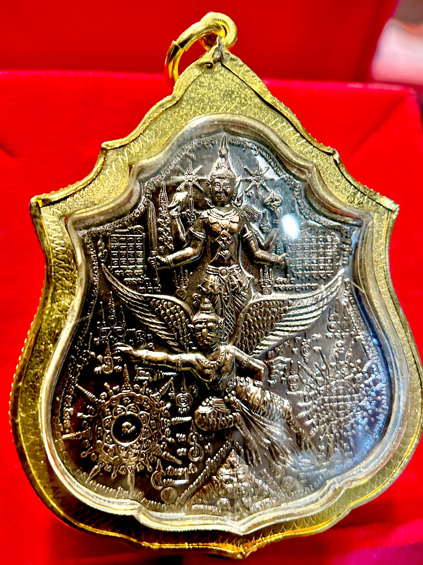 Phra Narai Riding Garuda & Erawan (Dark Steel)
