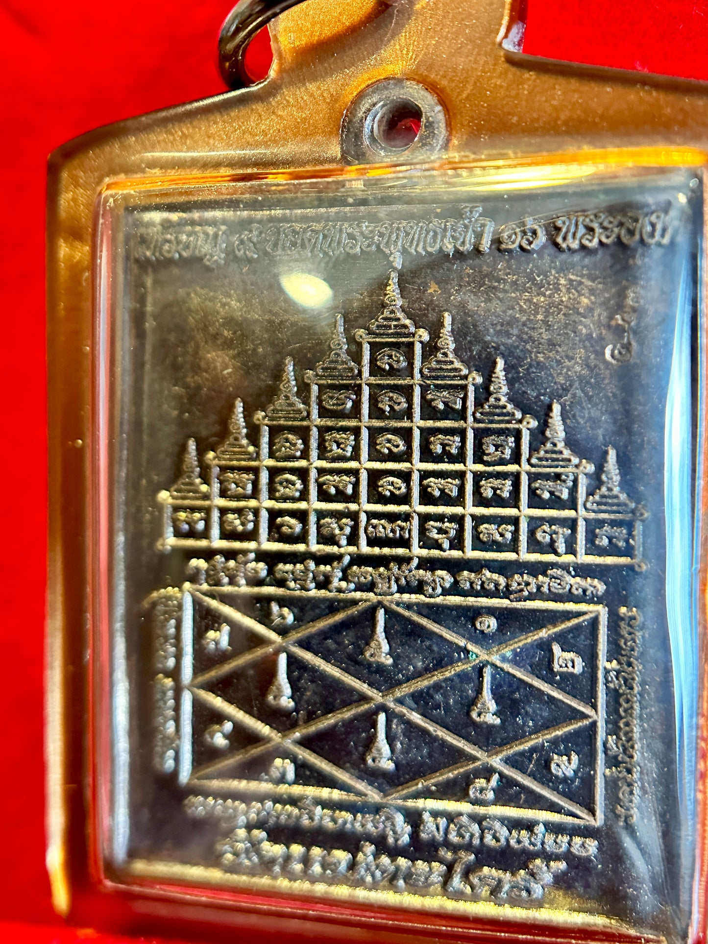 Luang Pu Tuad Triple Yantra Protection Amulet (Gao Taew, Gao Yord & 16 Buddhas)