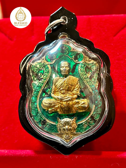 Luang Phor Phat Twin Tigers (Green/Gold)