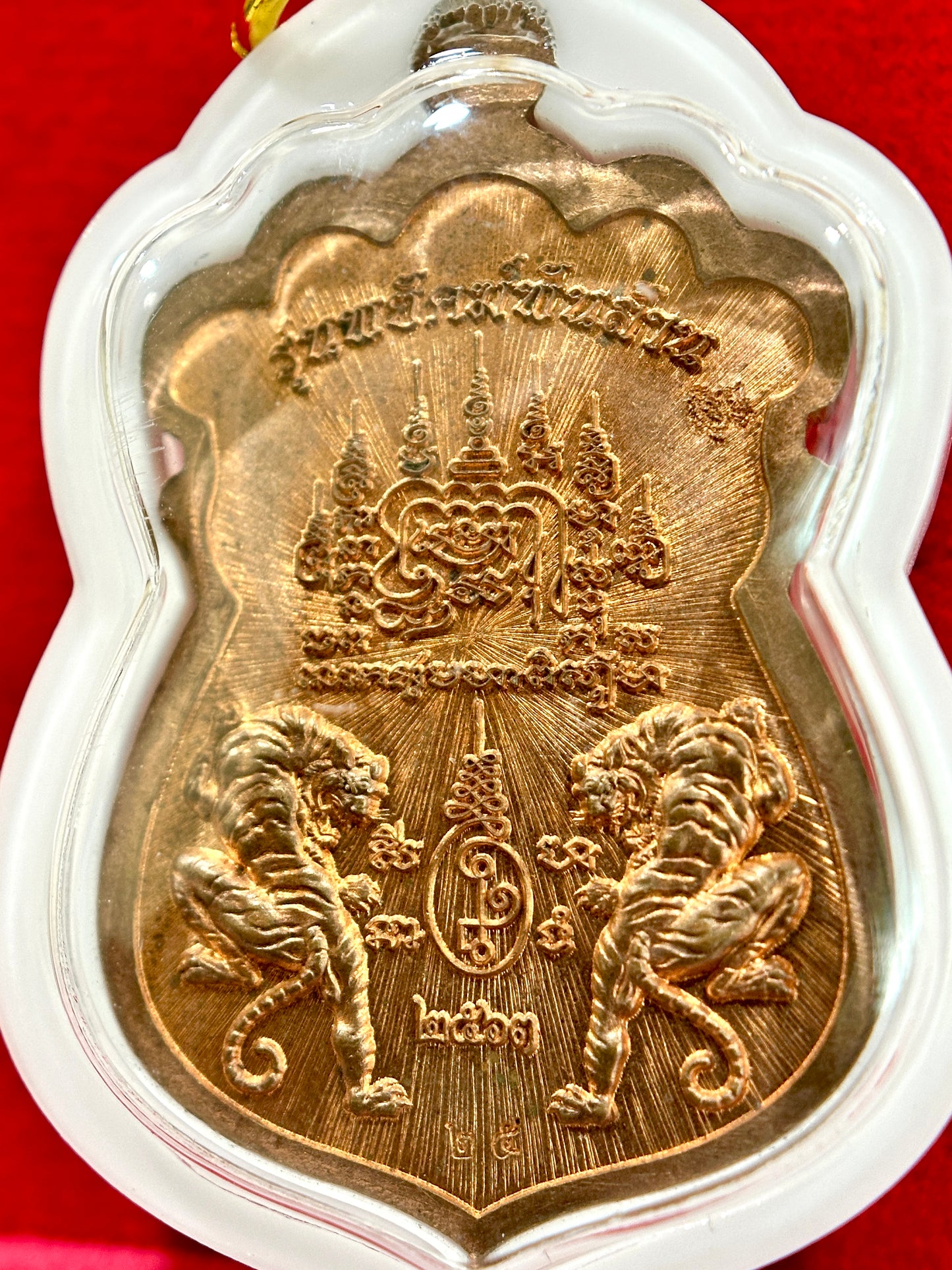 Luang Pu Boonma Twin Tigers Guardian Amulet (Blue Enamel)