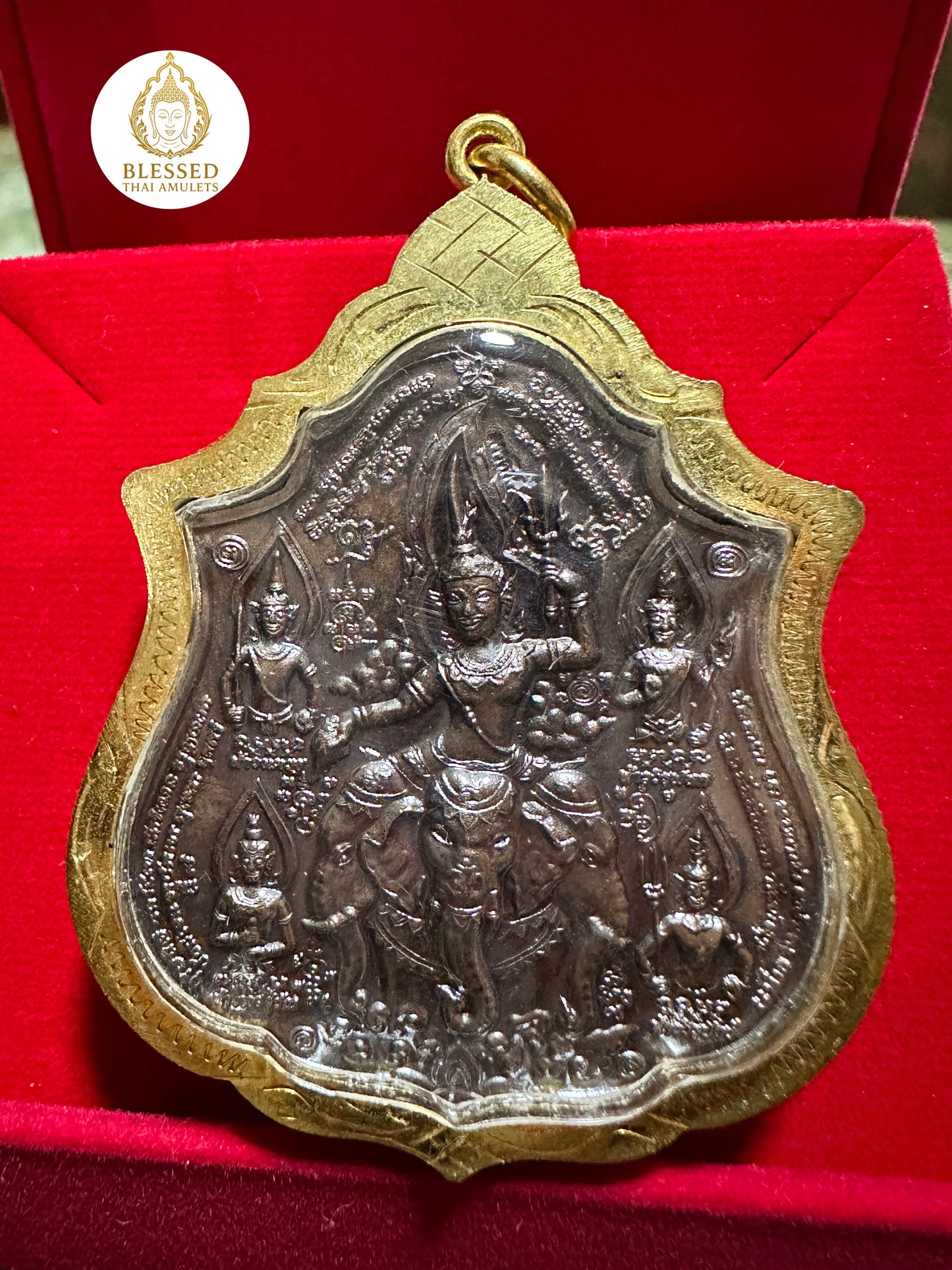 Phra Narai Riding Garuda & Erawan (Dark Steel)