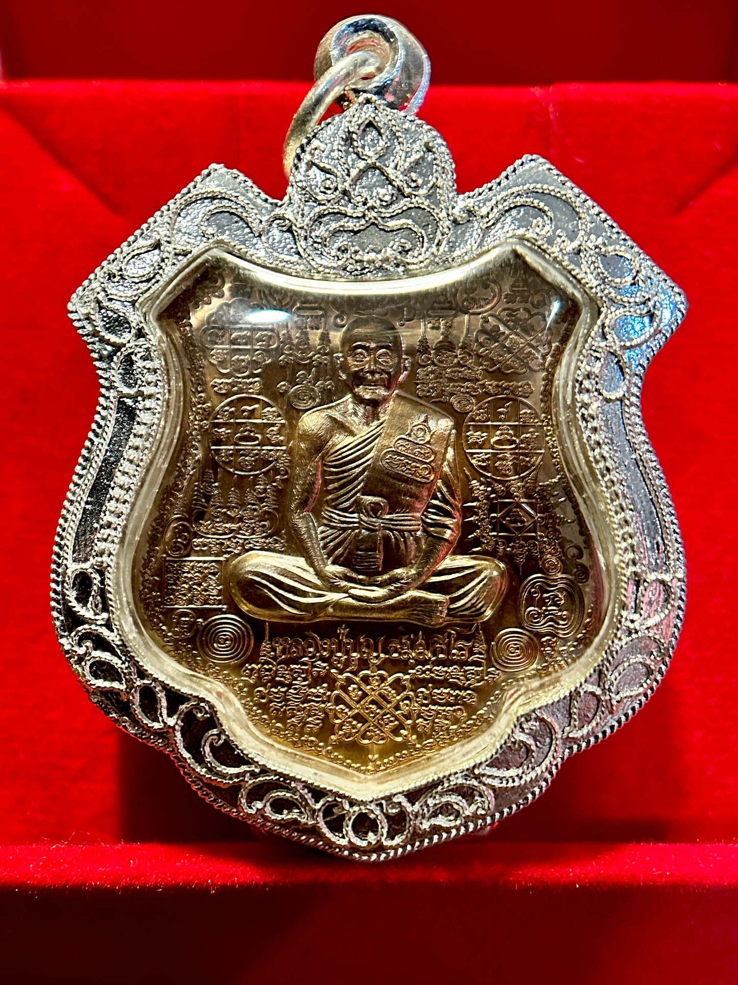 Bronze Monk & Four-Armed Hanuman Protection Amulet