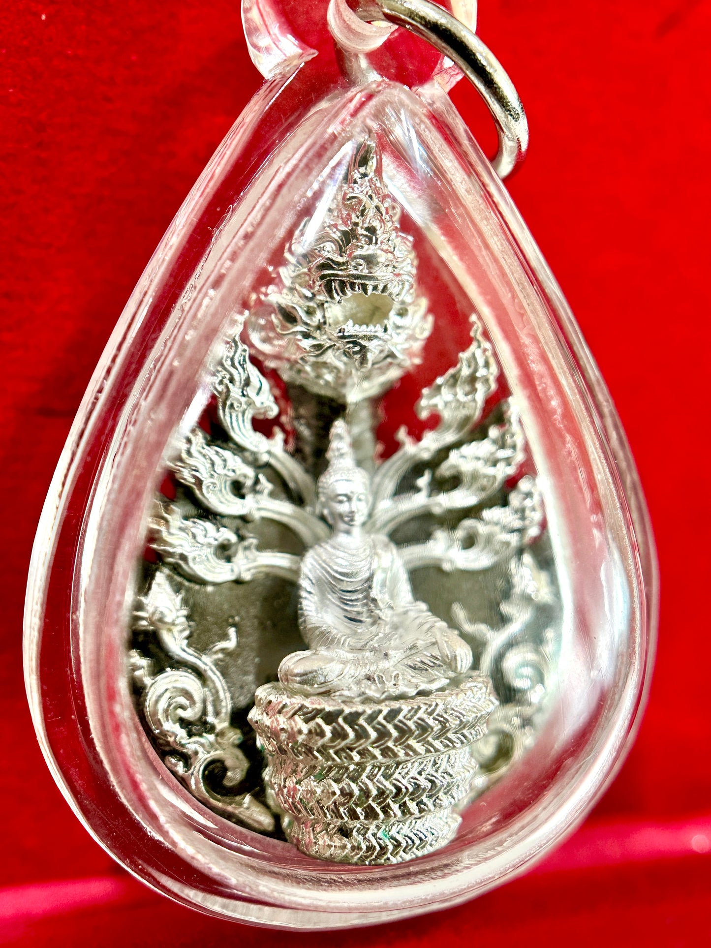Kwan Liaw Lang Buddha & Naga Guardian Amulet (5cm)