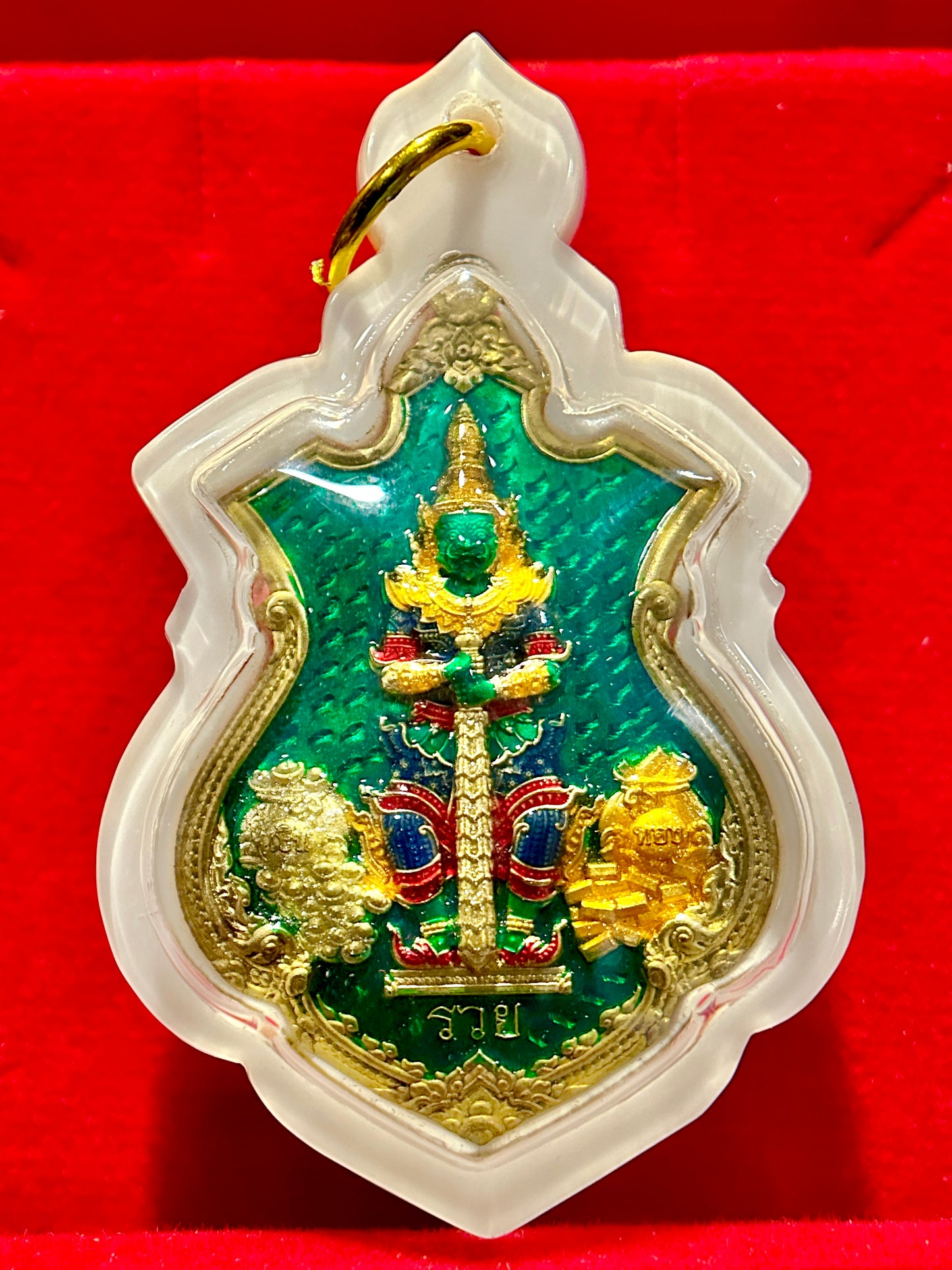 Tao Wessuwan & Phra Buddha – Emerald Wealth Guardian