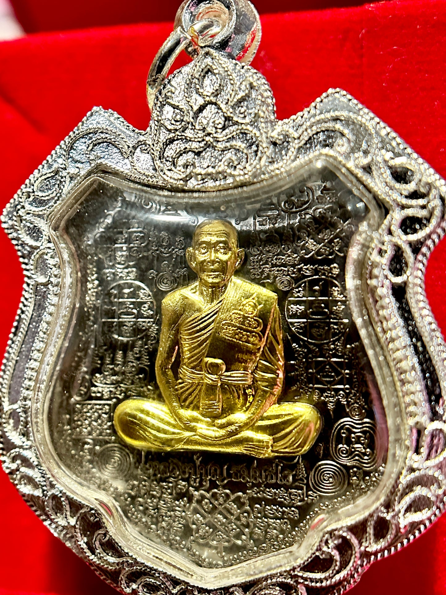 Golden Monk & Four-Armed Hanuman Protection Amulet