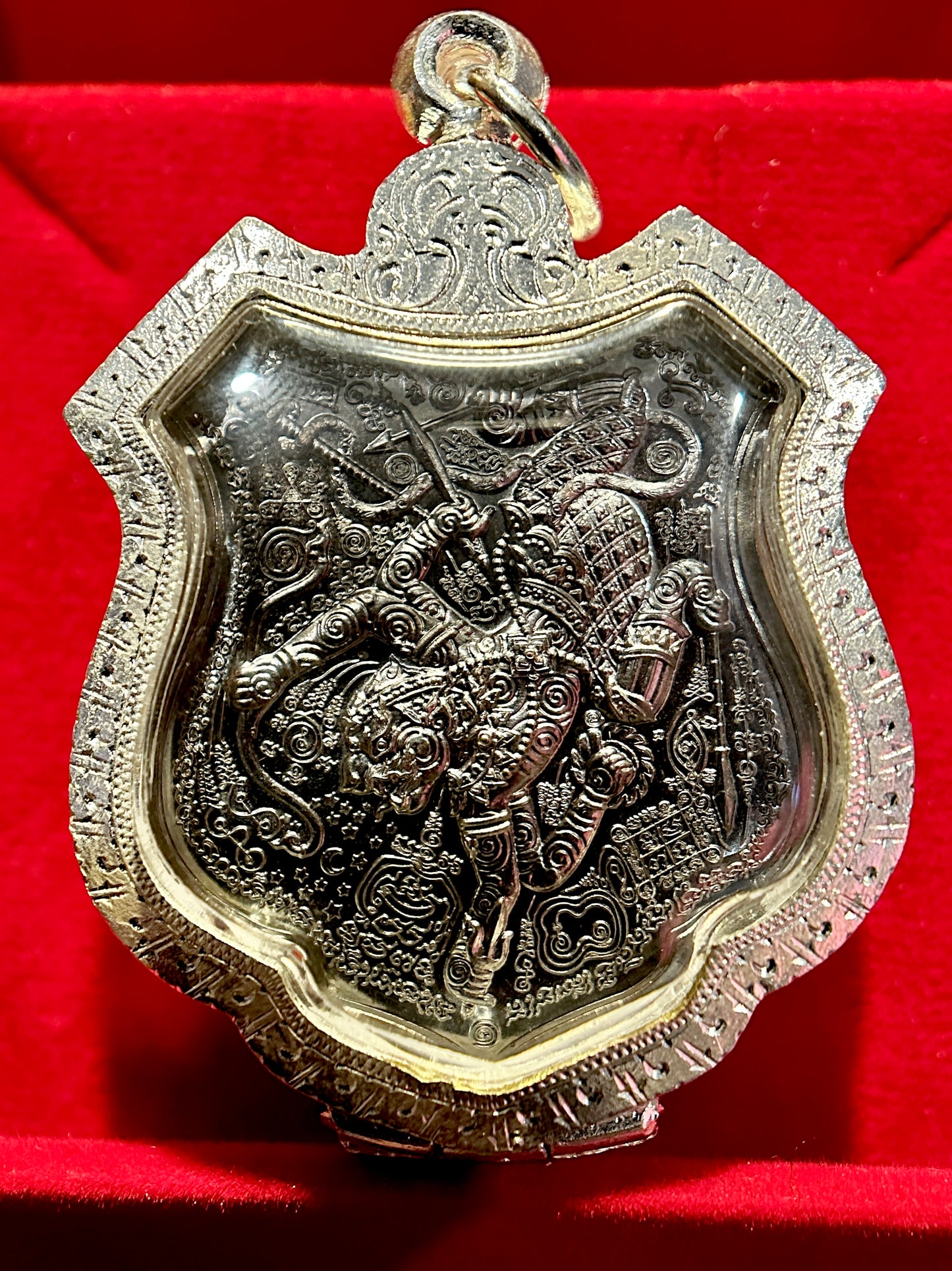 Golden Monk & Four-Armed Hanuman Protection Amulet