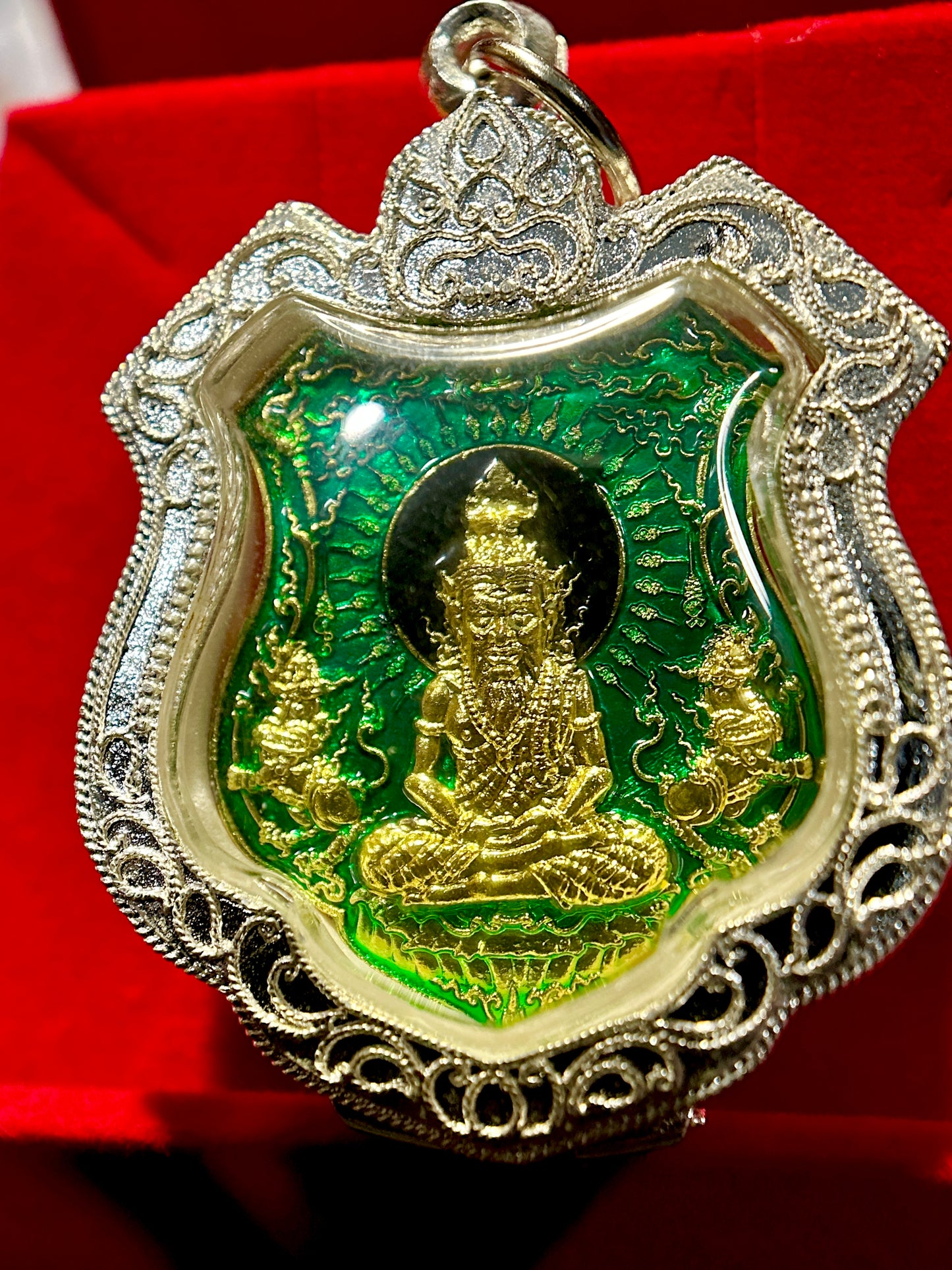 Lersi & Twin Singha • Hanuman Guardian Amulet (Emerald & Gold Edition)