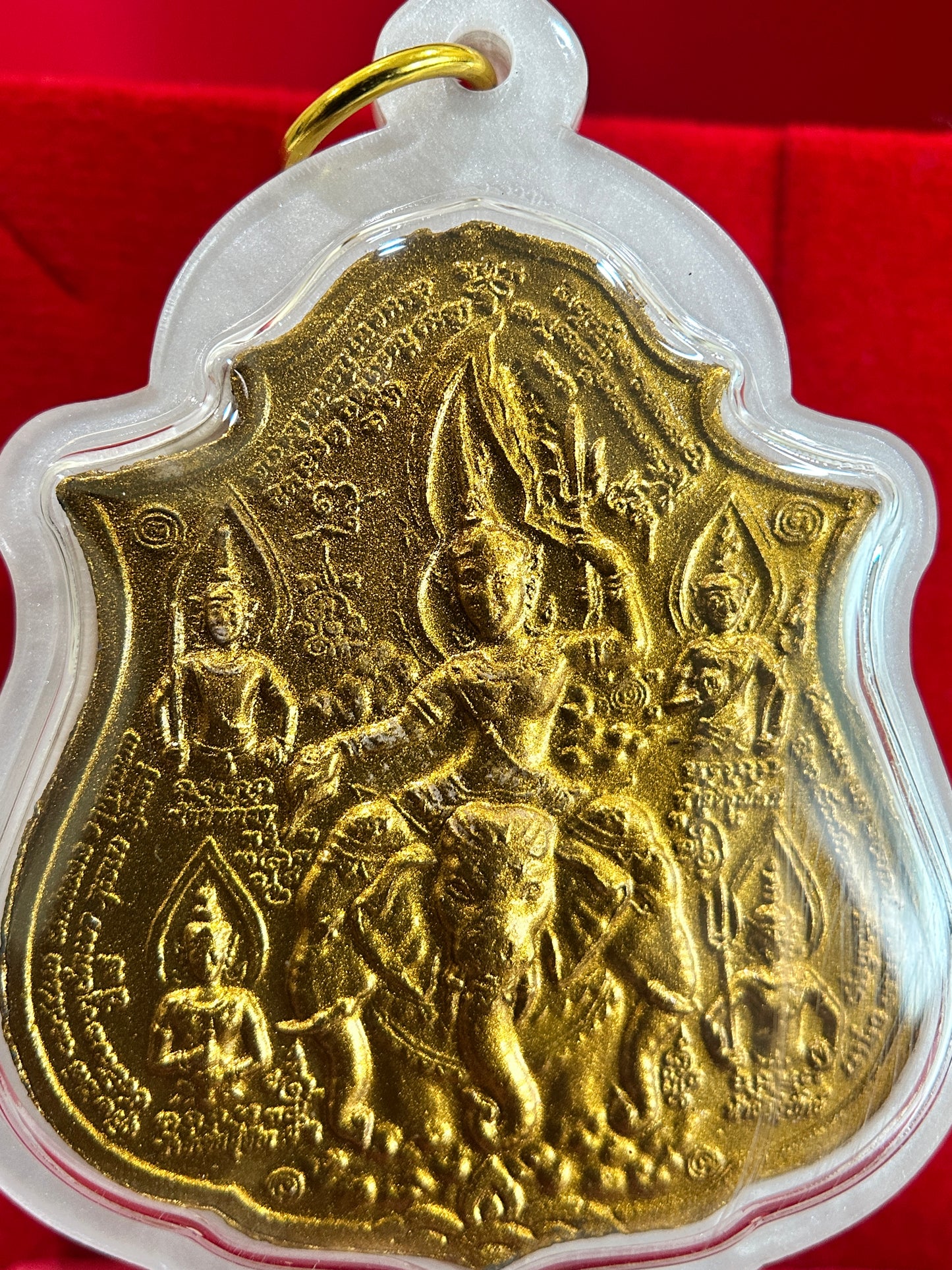 Phra Narai Riding Garuda & Erawan (White/Gold)