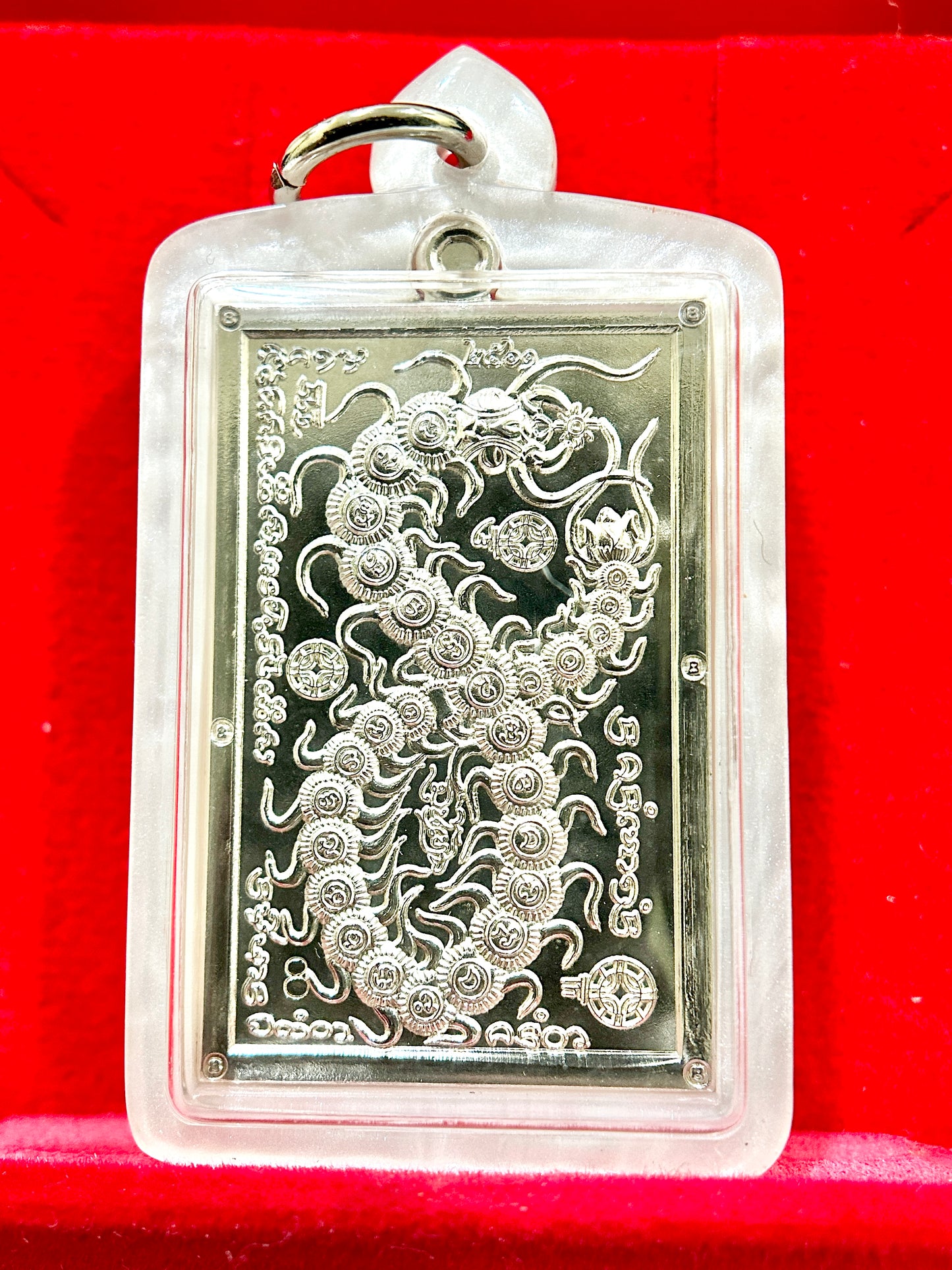 Silver Sacred Centipede Amulet (White Lava Edition)