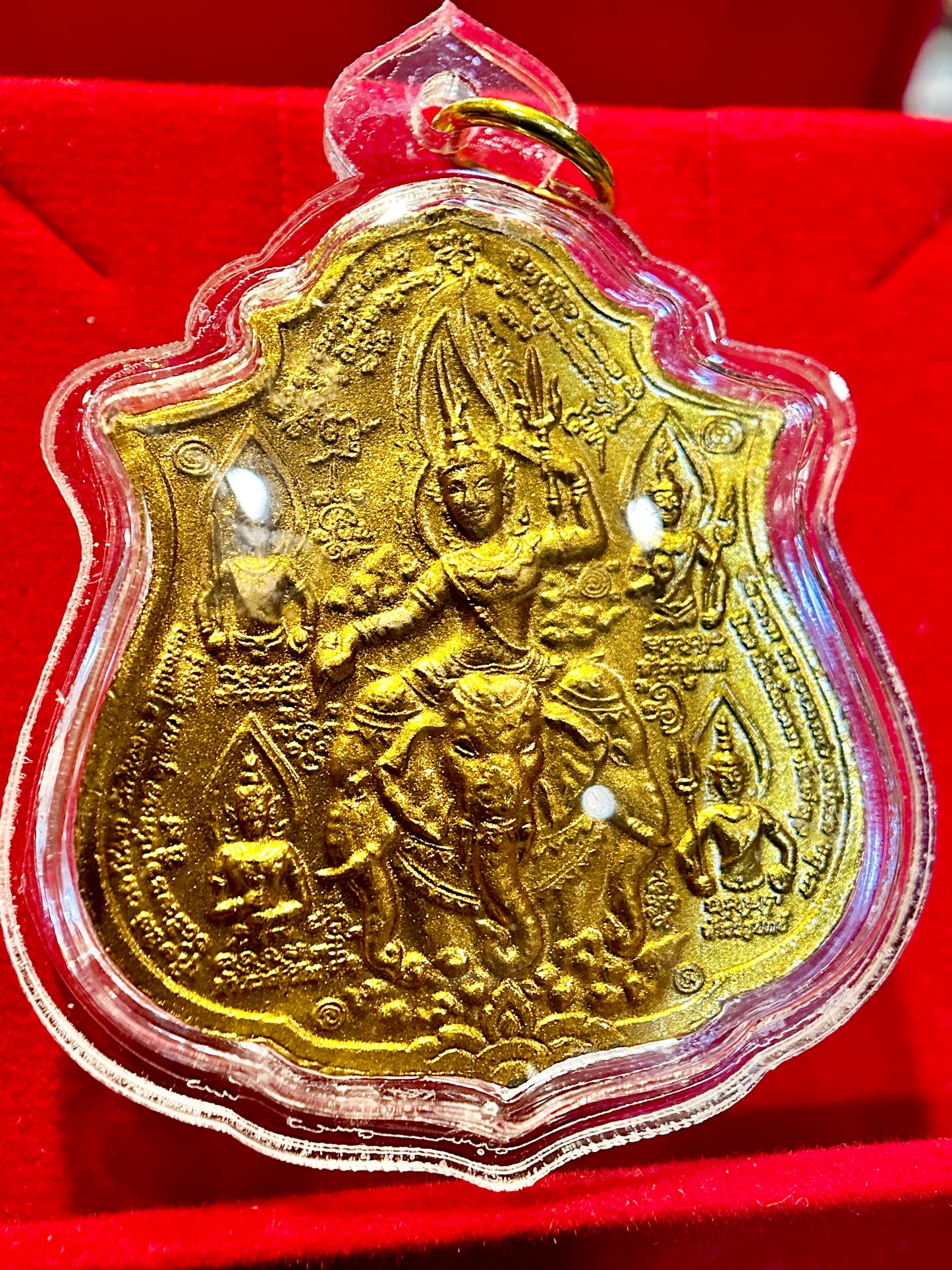 Phra Narai Riding Garuda & Erawan (White/Gold)