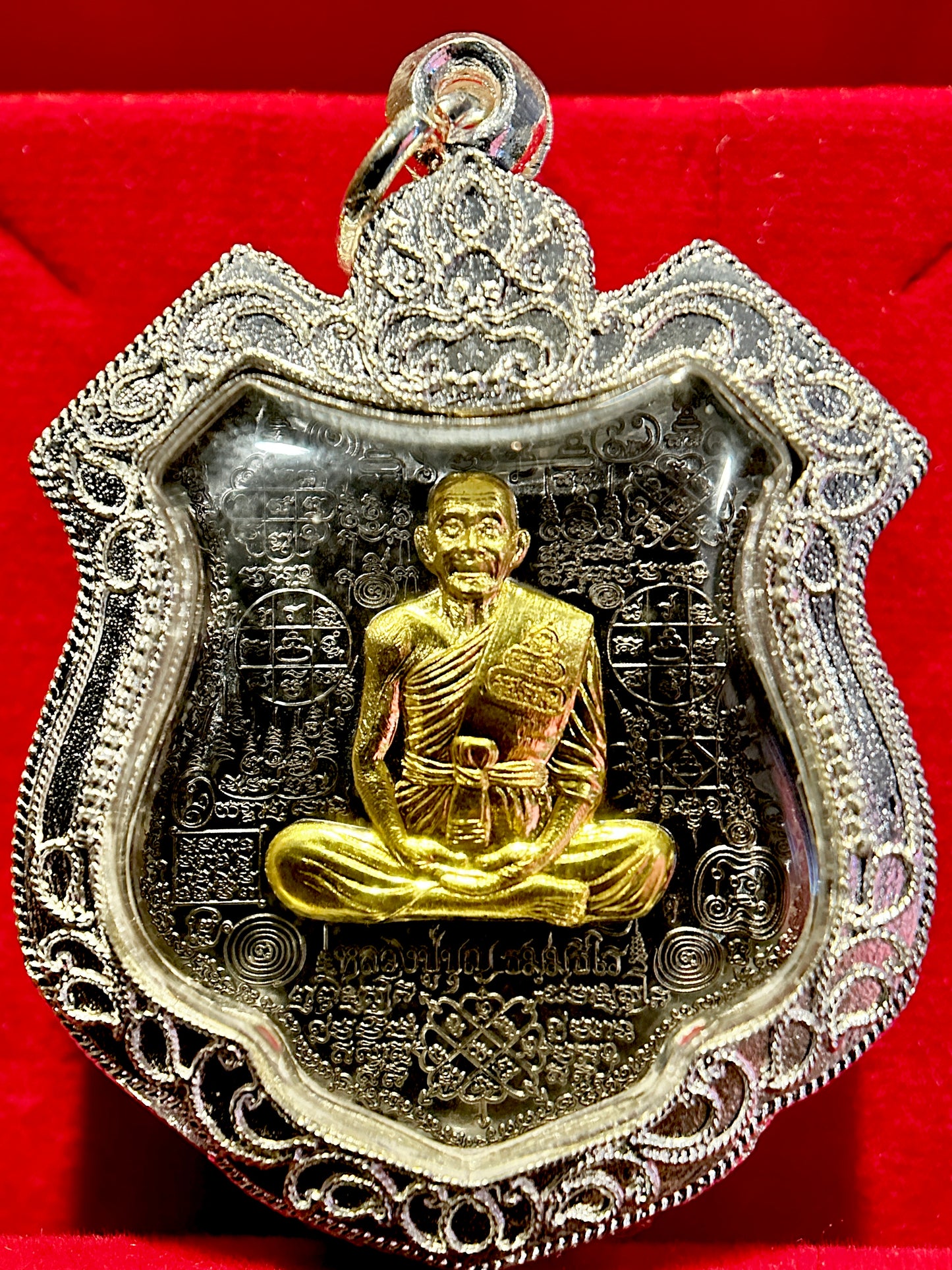 Golden Monk & Four-Armed Hanuman Protection Amulet