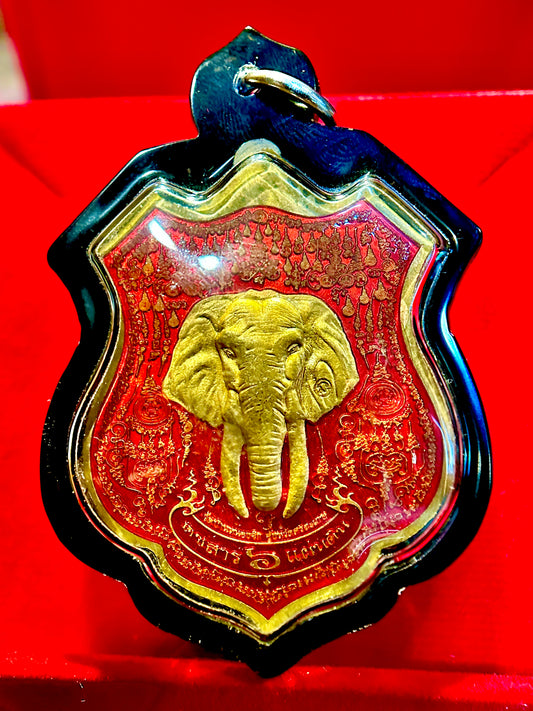 Sacred Elephant Amulet (Red-Gold)