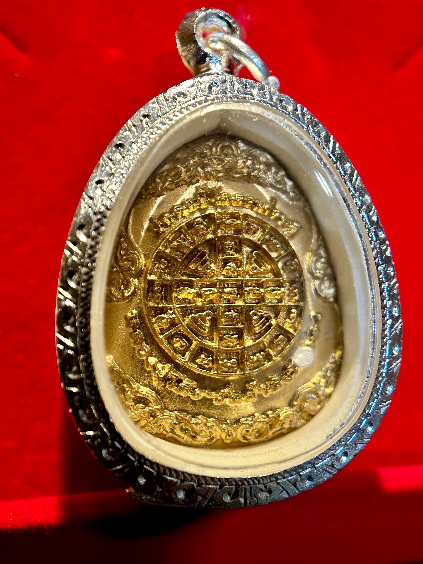 Phra Pidta Shadow Steel with Golden Yantra