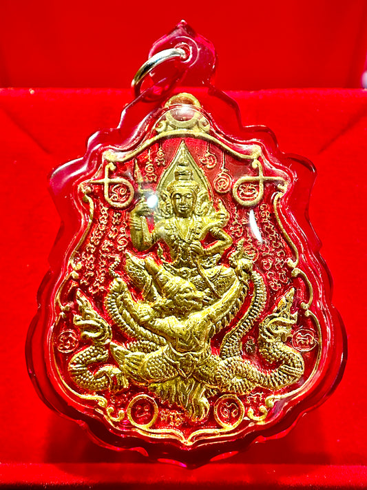 Vishnu & Garuda with Nagas (Red/Gold)