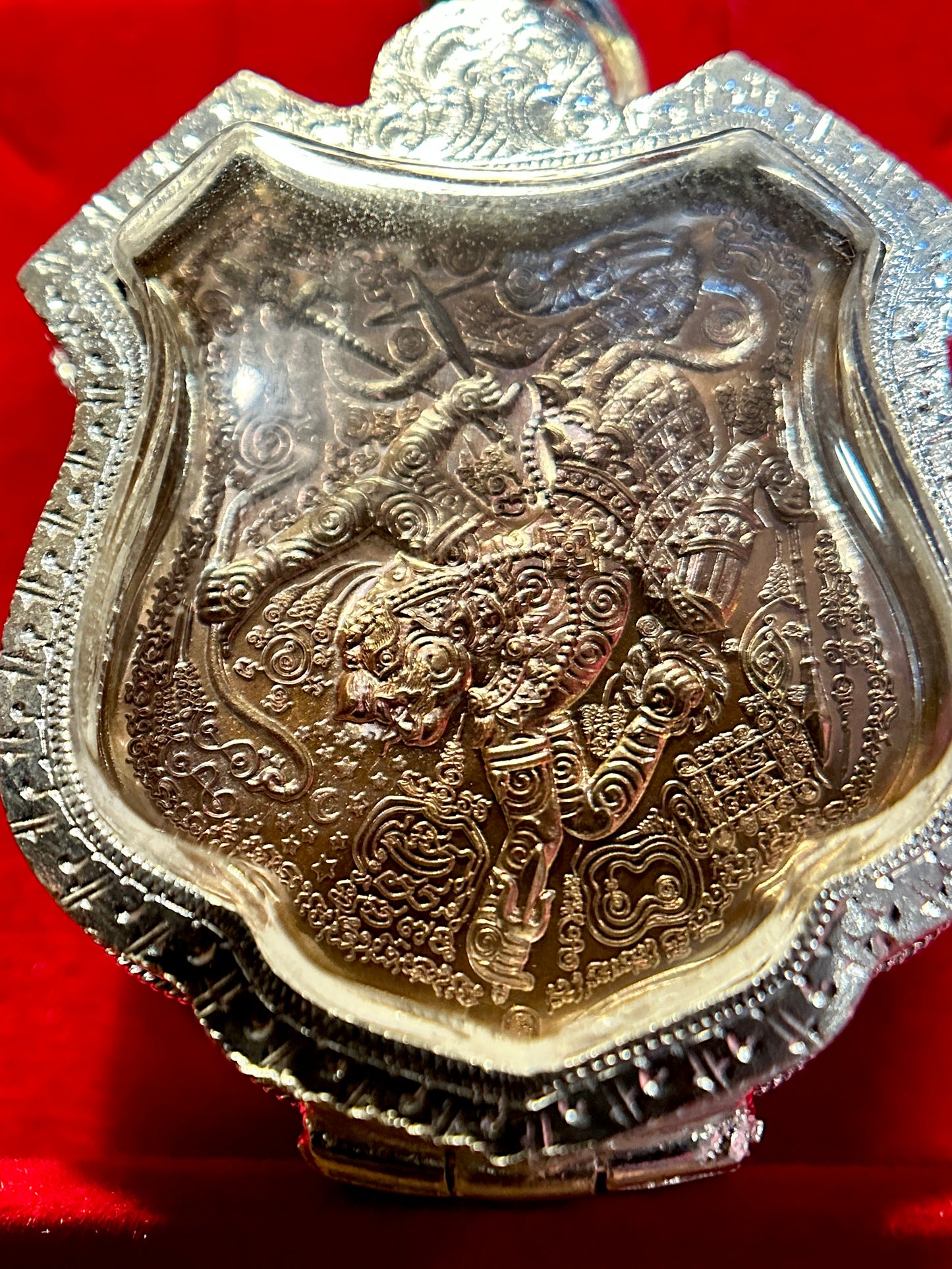 Bronze Monk & Four-Armed Hanuman Protection Amulet