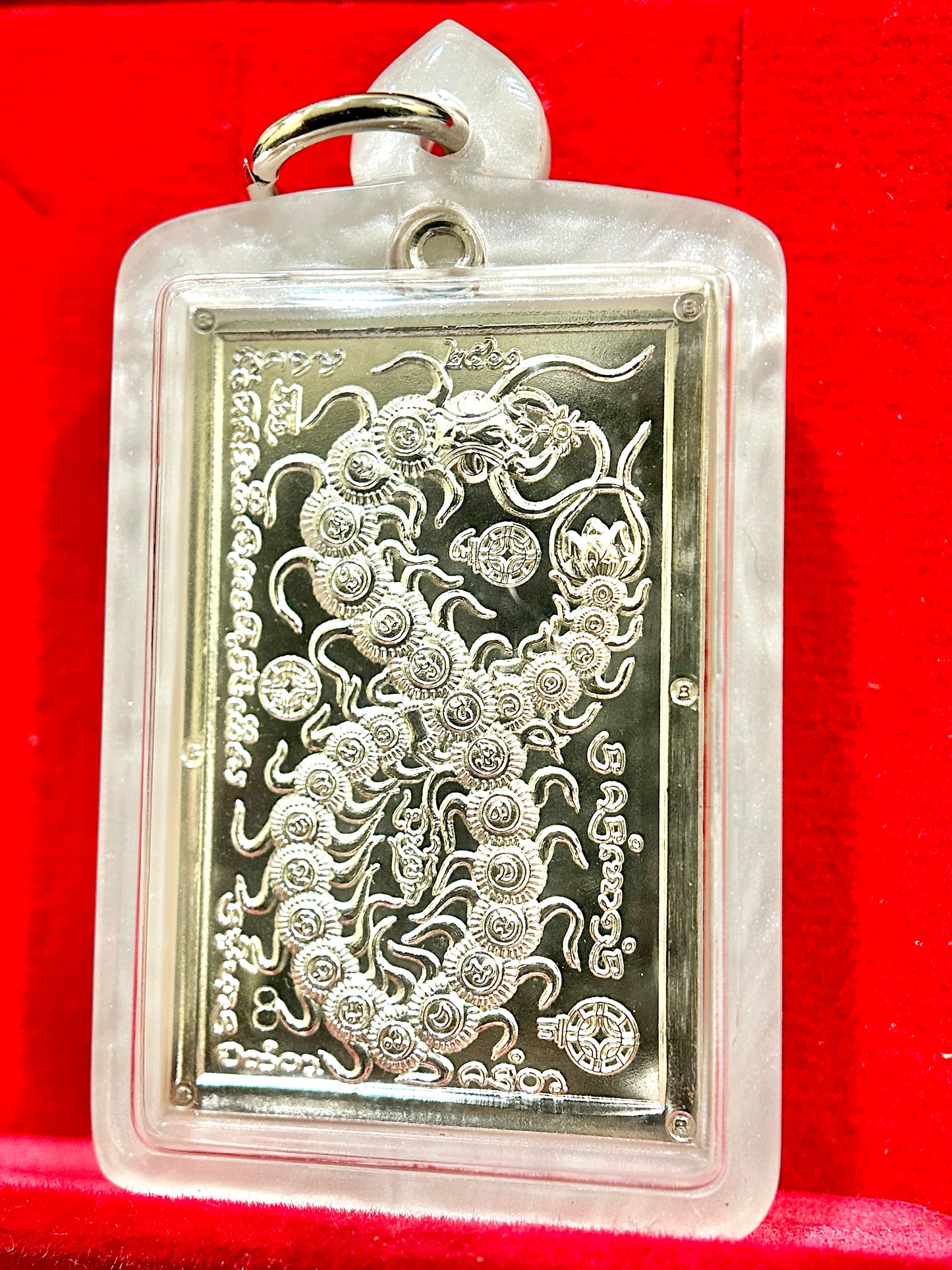Silver Sacred Centipede Amulet (White Lava Edition)