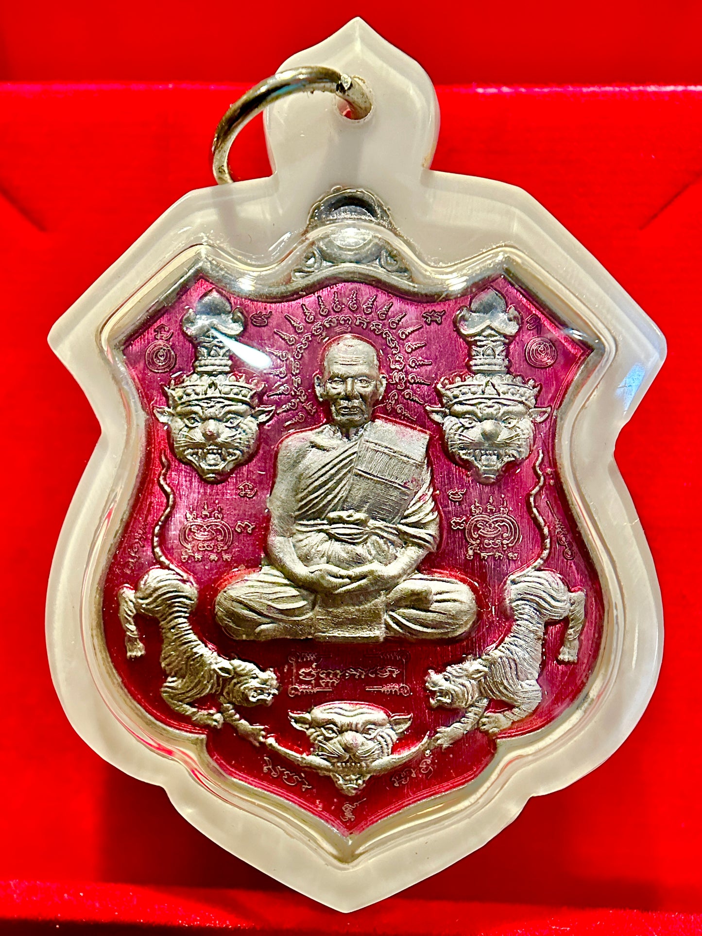Luang Phor Phat & Tiger-Headed Lersi (Pink)