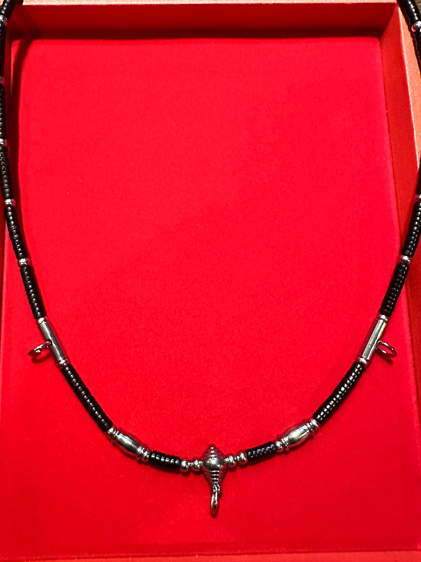 Protection 3-Amulet Necklace (Black & Silver)