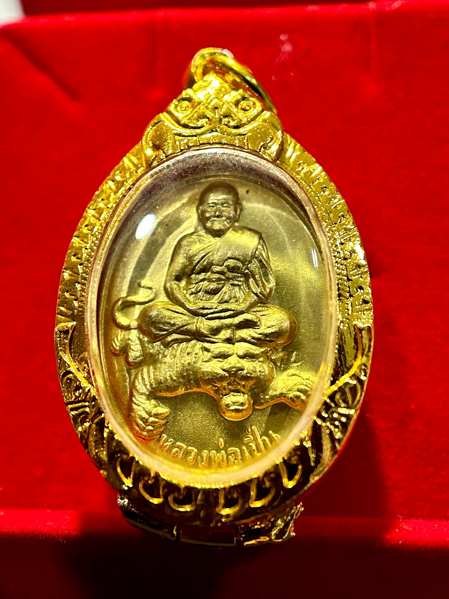 Luang Pho Pern Tiger Riding Amulet