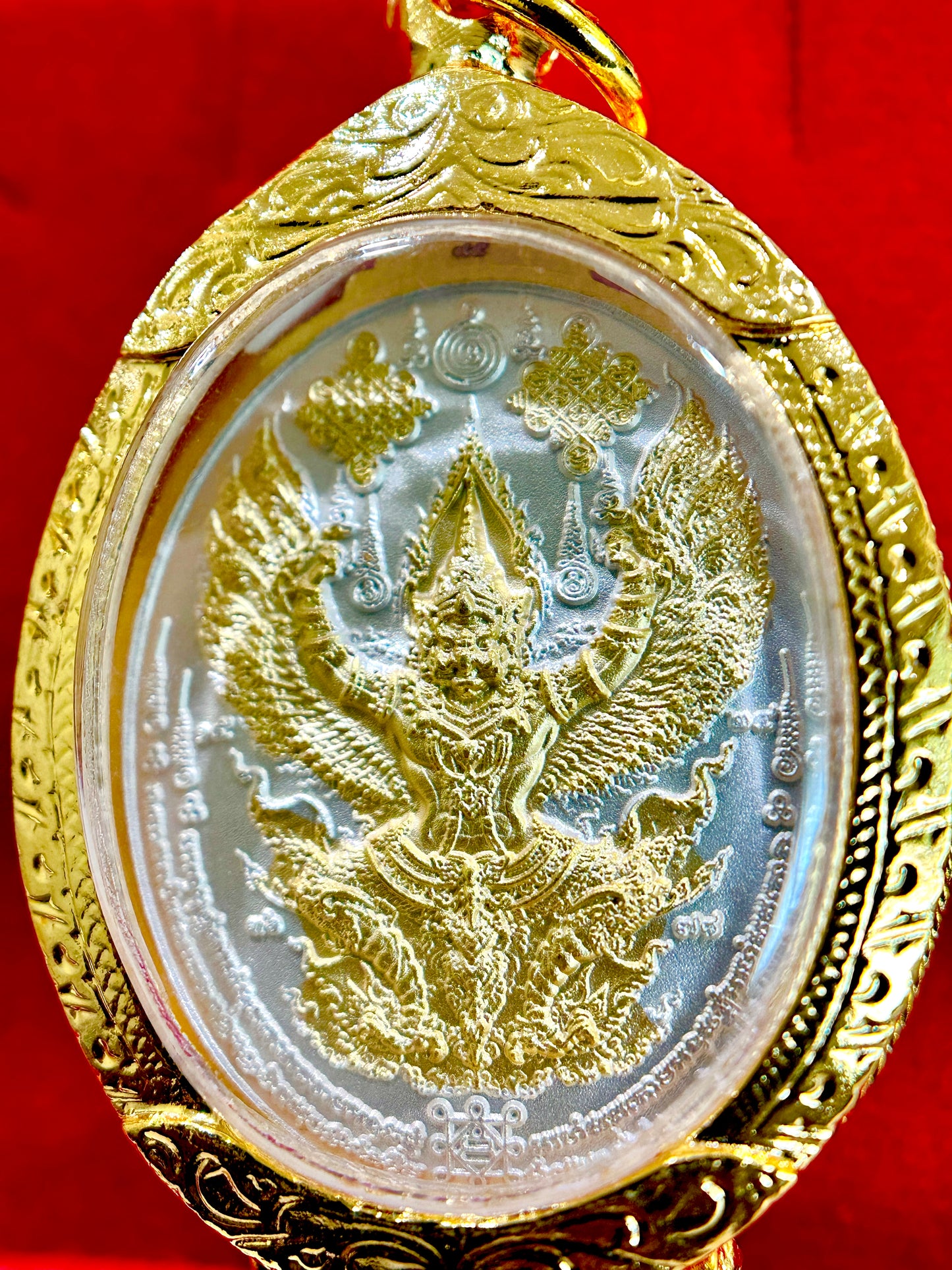 Tao Wessuwan & Garuda Divine Authority Amulet (Gold & Silver Edition)