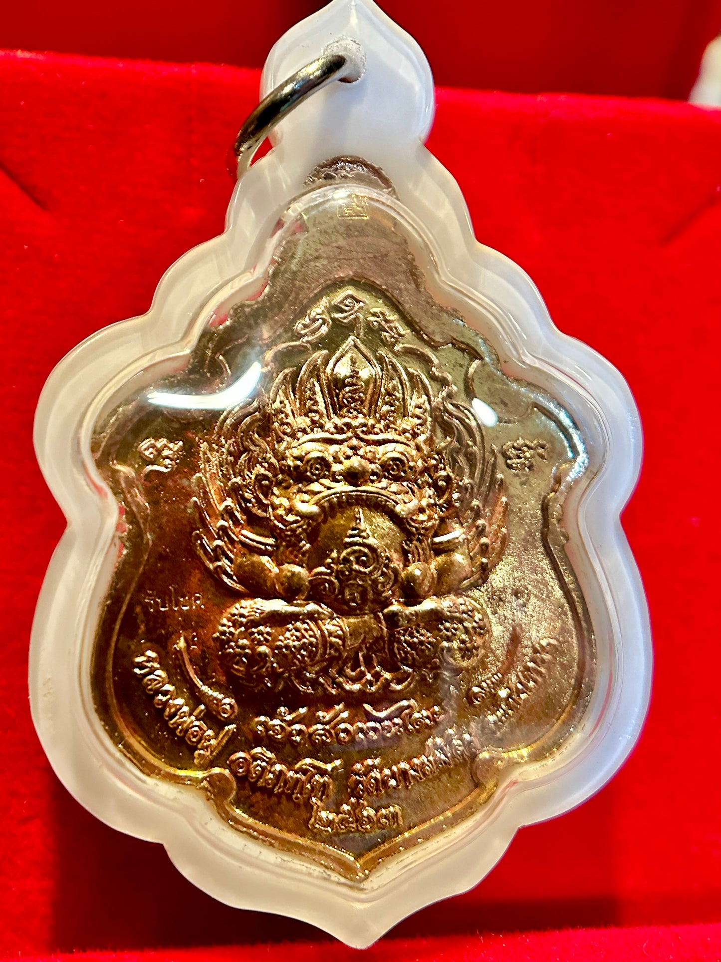 Garuda & Rahu Royal Crest Amulet (Blue/Red/Gold Edition)